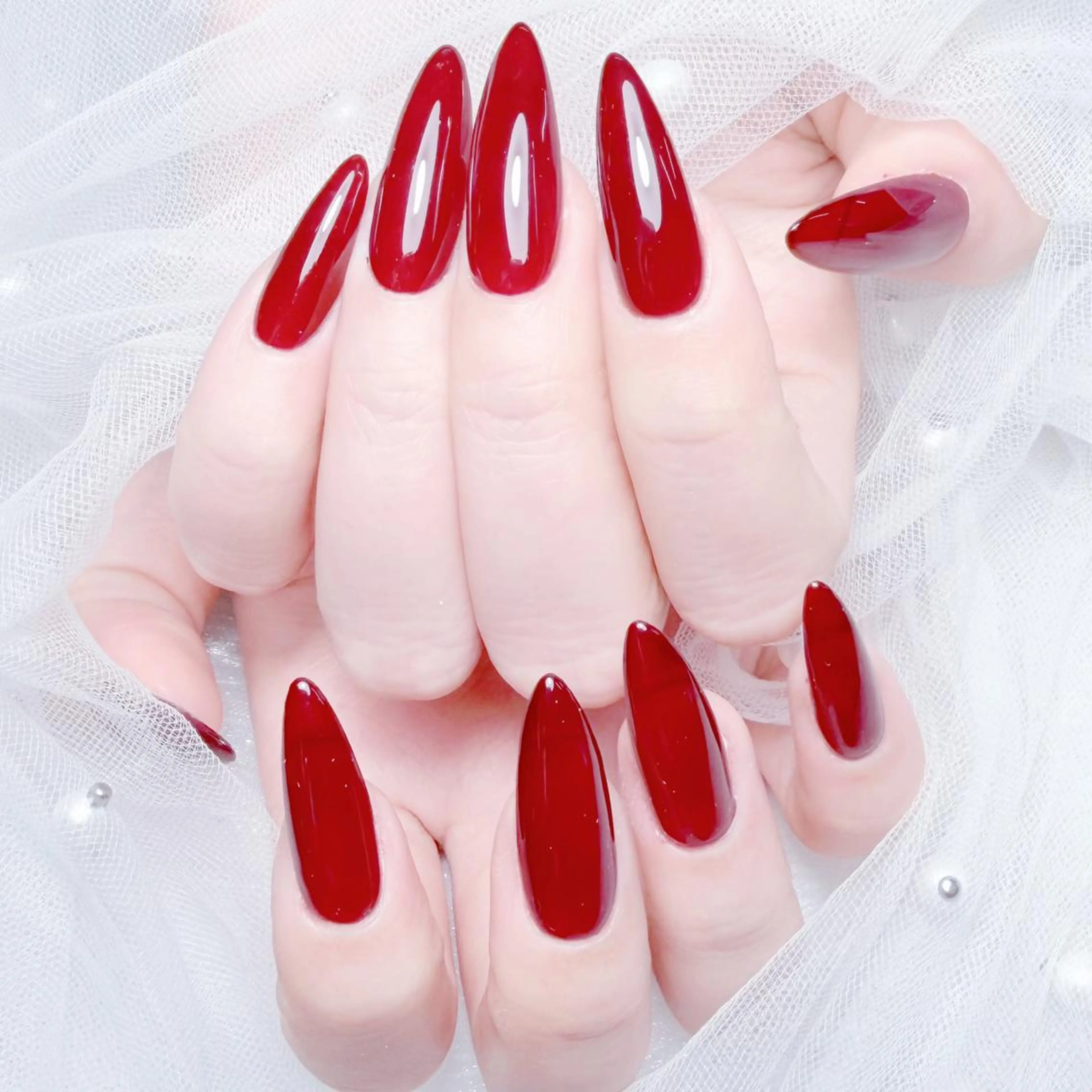 ネイル オーロラネイル チークネイル 長さ出し フットネイル フレンチネイル ハンドネイル ハンドケア yumi nailのネイルデザイン