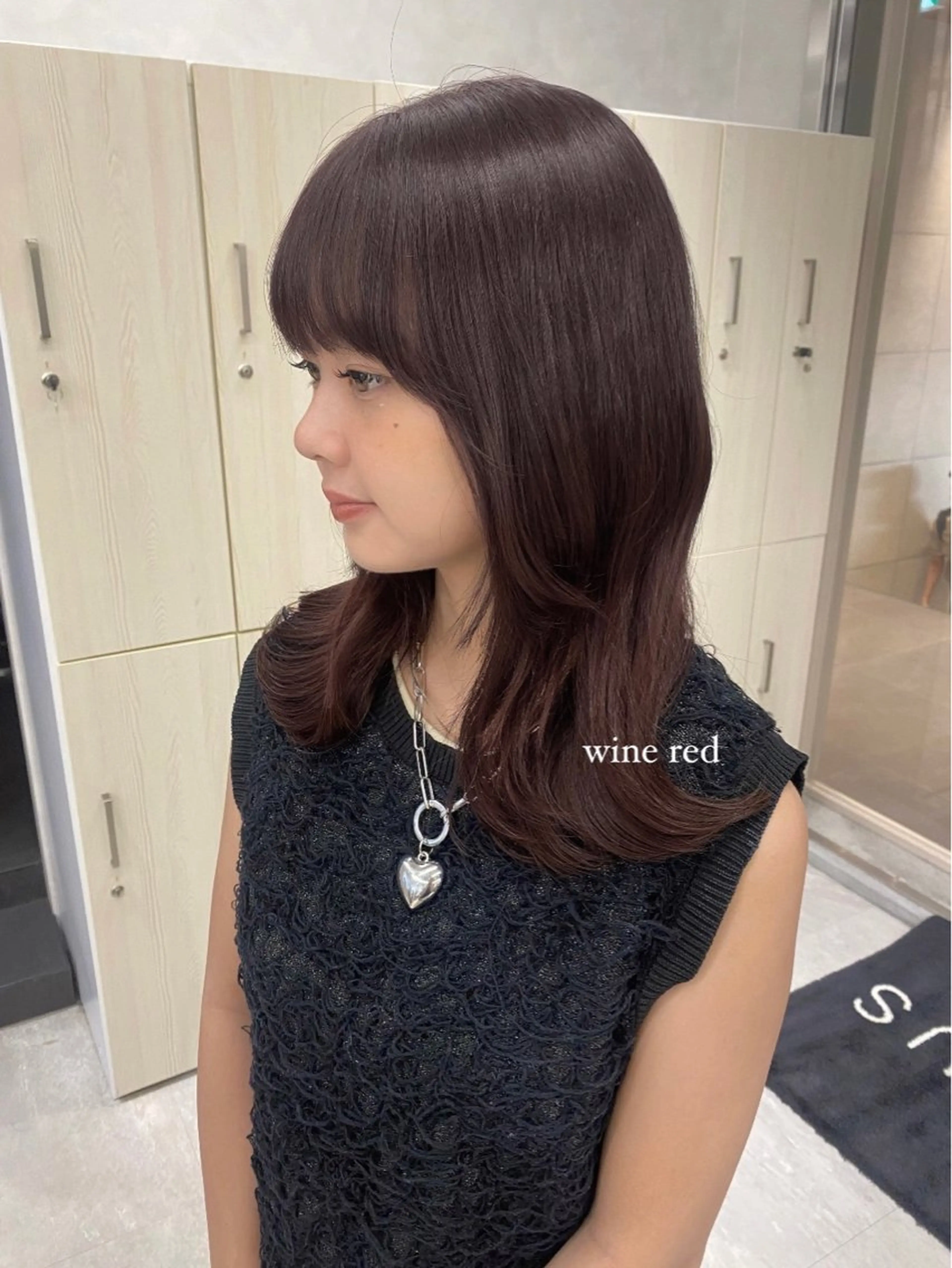 ミディアム カラー むく。/顔周りカット /透明感カラーのヘアスタイル