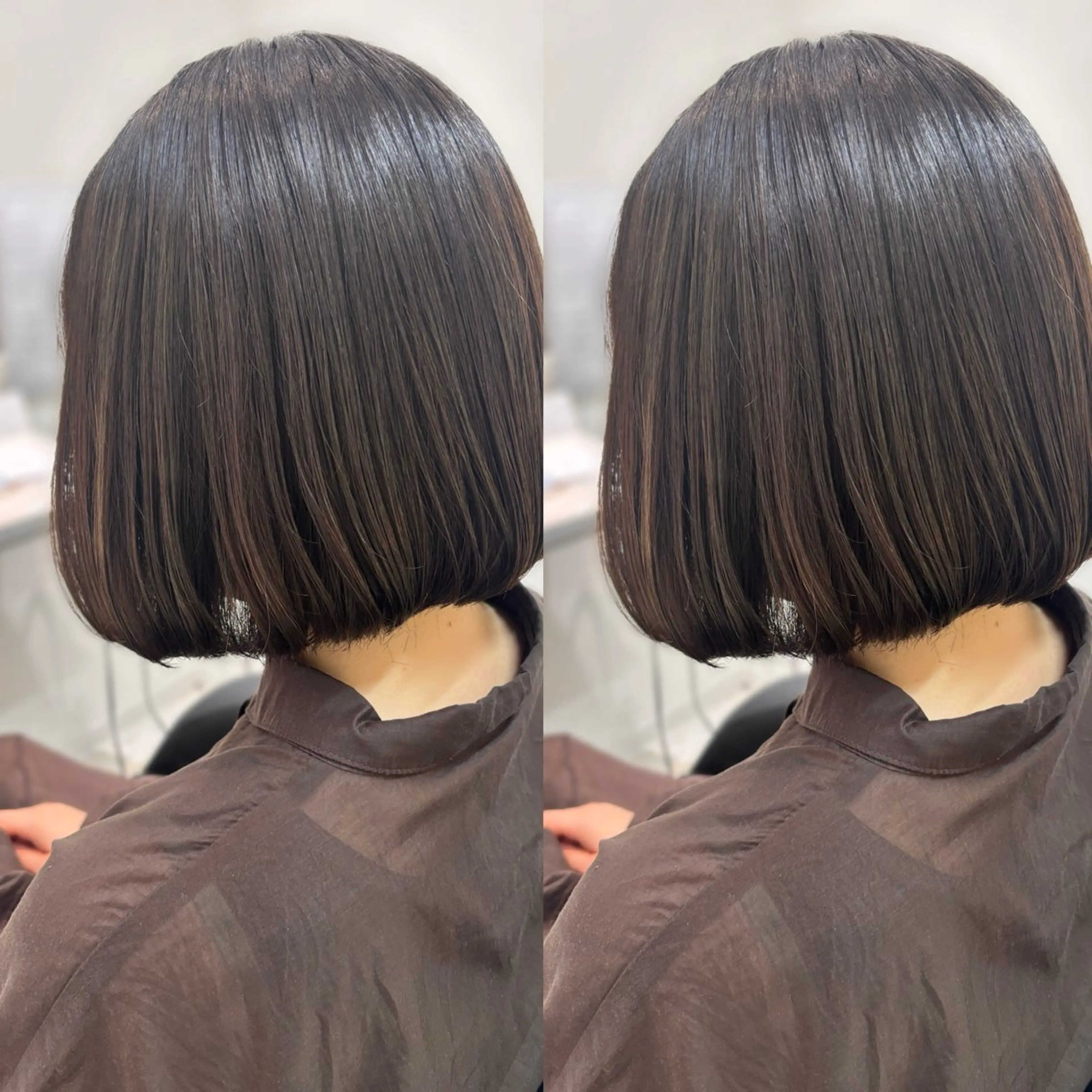 ミディアム ボブ 縮毛矯正/艶カラー asuka🫧のヘアスタイル