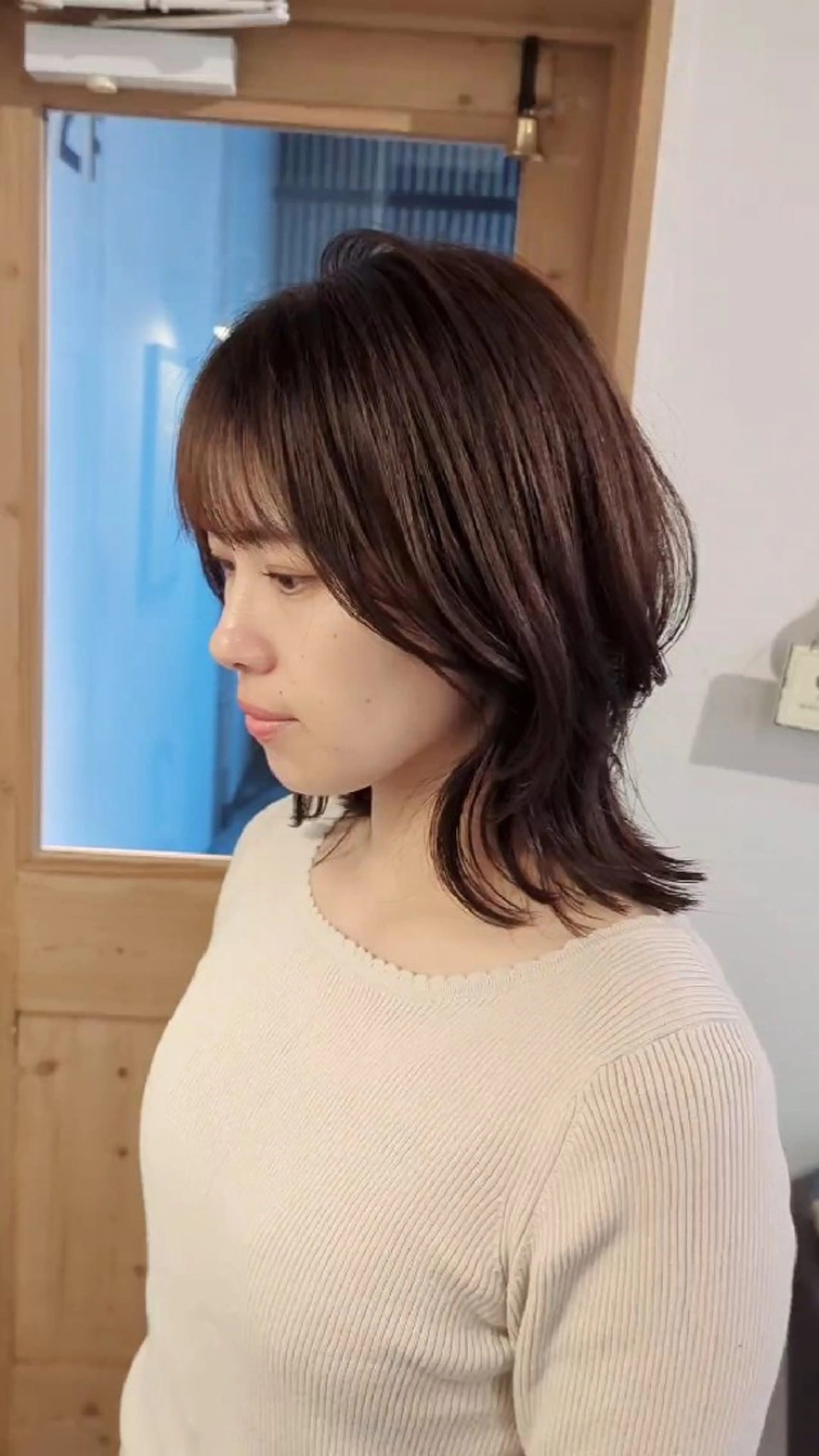 ミディアム くびれヘア くびれレイヤー レイヤーカット newi 天王寺　 masakoのヘアスタイル