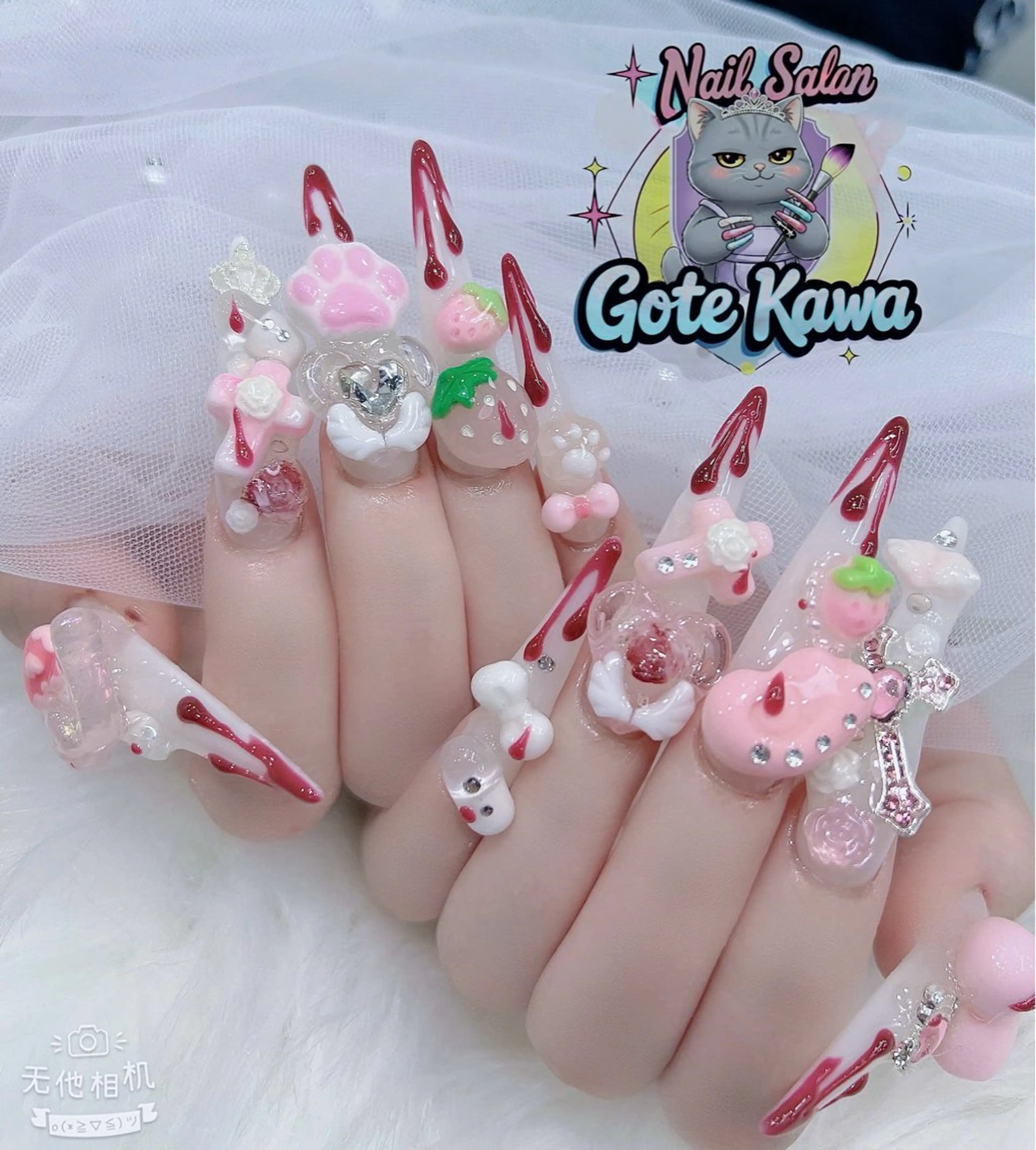 ネイル アートネイル キラキラネイル スカルプネイル Gote Kawa nail salonのネイルデザイン