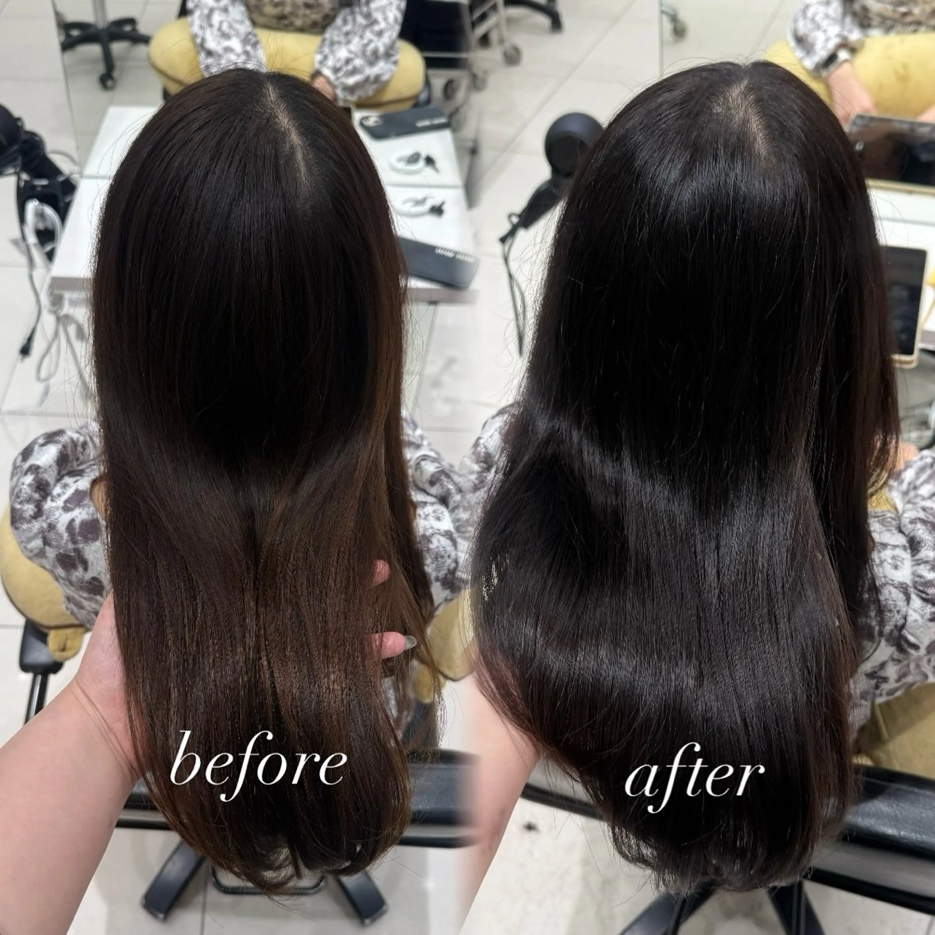 ミディアム カラー カット ヘアカラー トリートメント 内田 志乃のヘアスタイル