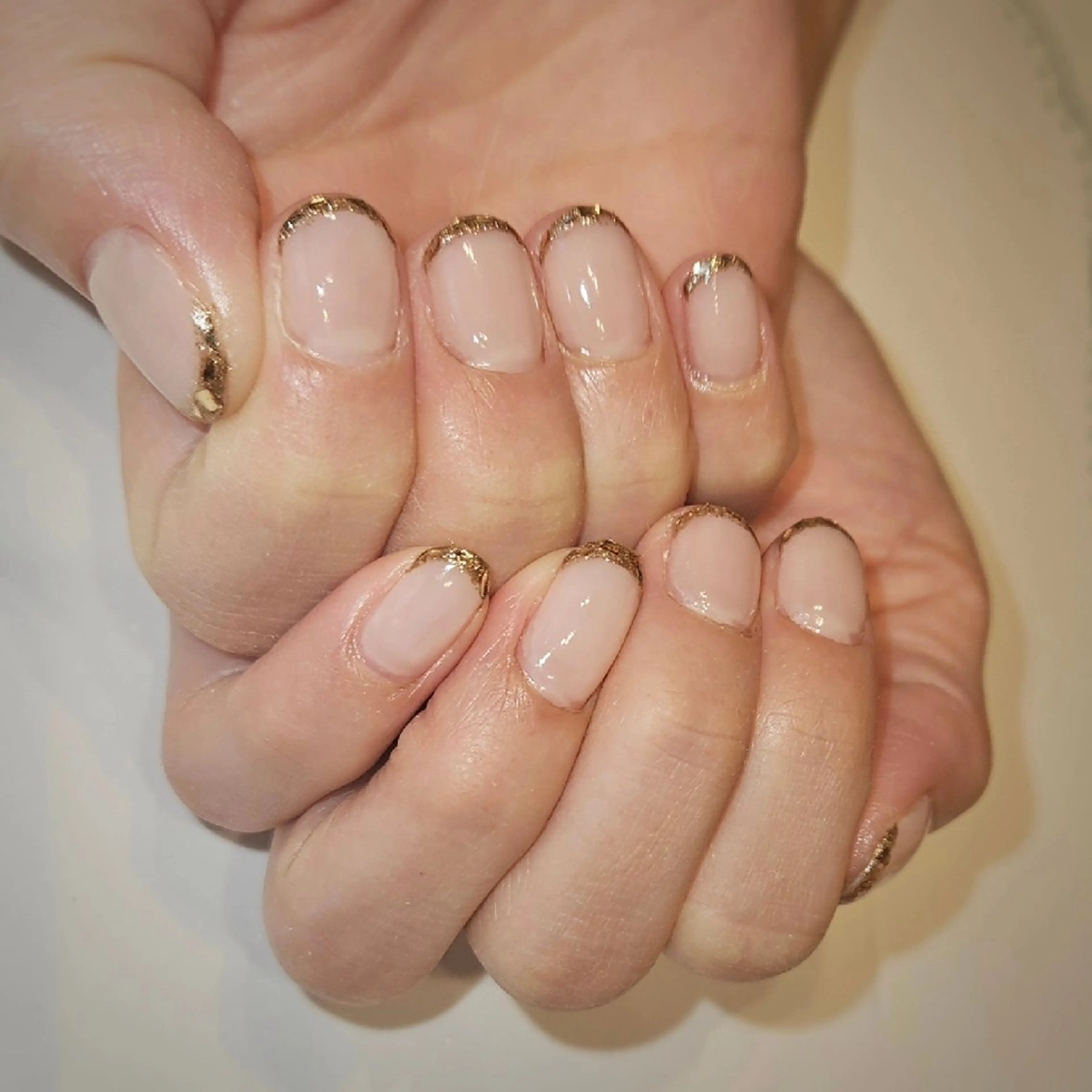 ネイル フレンチネイル ガラスフレンチ シンプルネイル ハンドネイル Y. Saoriのネイルデザイン