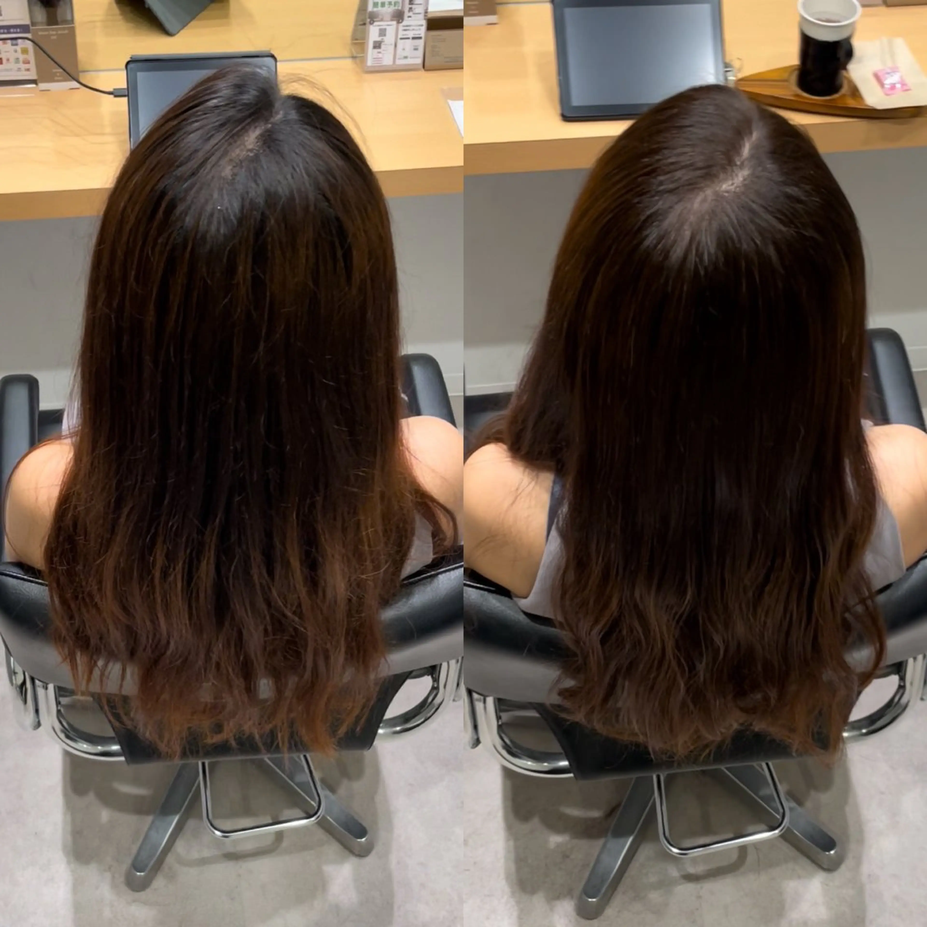 ミディアム カラー 透明感カラー イルミナカラー トリートメント 髪質改善ヘアケア 艶髪特化/上田のヘアスタイル