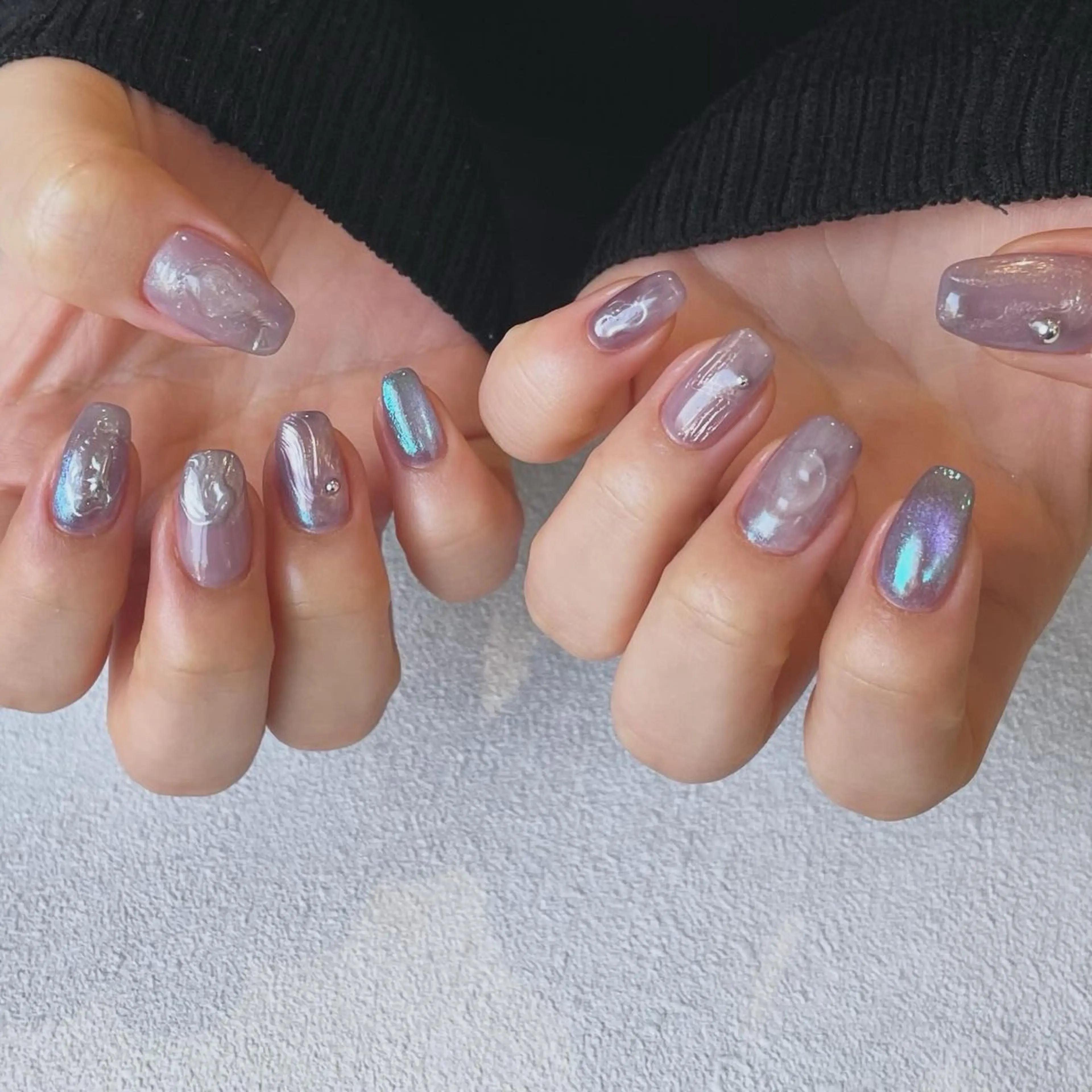 ネイル アートネイル ジェルネイル 持ち込み ニュアンスネイル パラジェル ハンドネイル norme_ akiのネイルデザイン