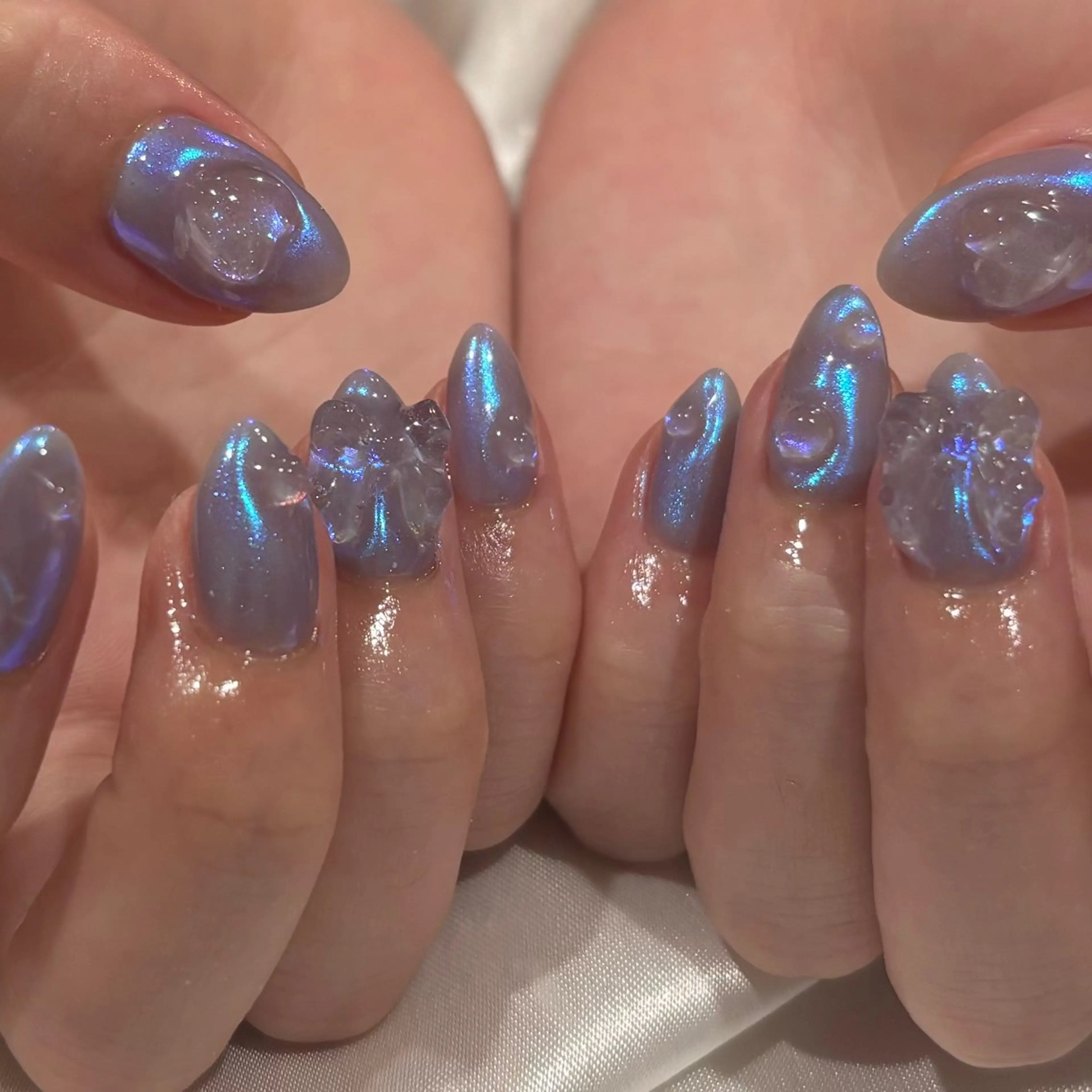 うるうる🤍🫧オーロラパウダーワンカラー🌙【オフあり】パラジェル使用の写真