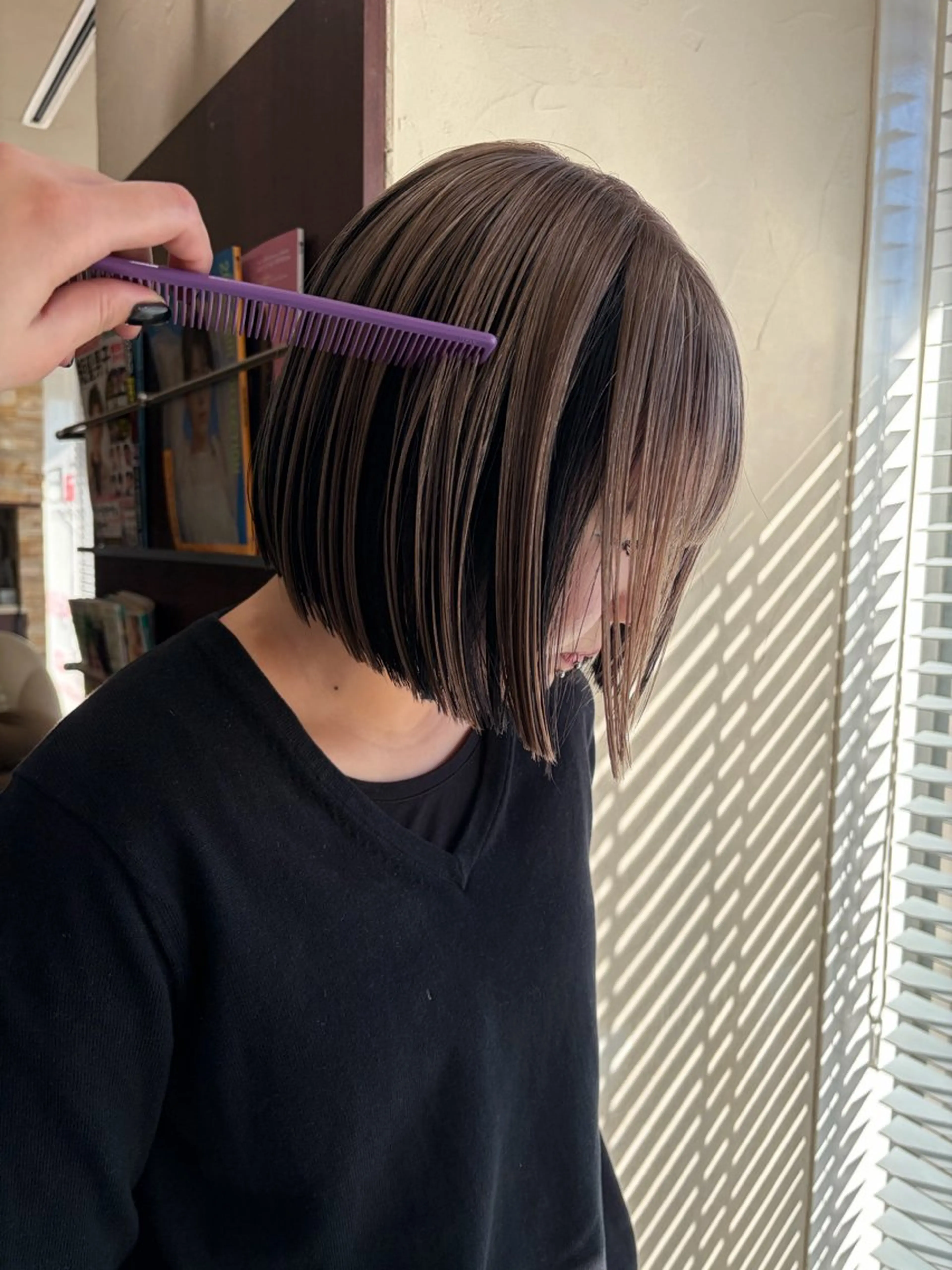 カラー ベージュカラー 透明感カラー カット ヘアカラー トリートメント ボブ/パーマ kusa‪🌱‬のヘアスタイル