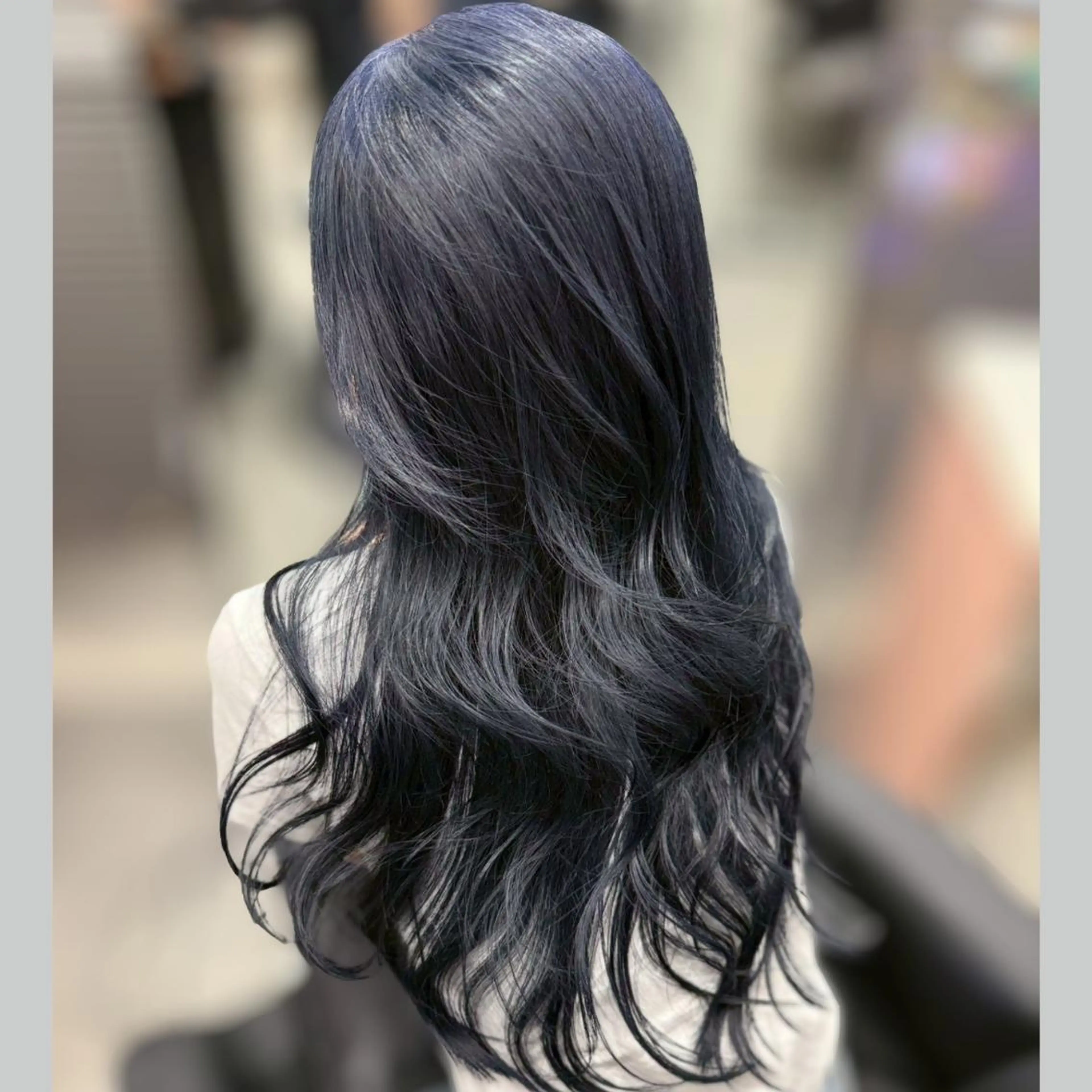 ロング カラー ブリーチ ブルーカラー ダブルカラー ヘアカラー 顔周り🌸ジエクト 🌸濱吉優希🌸のヘアスタイル