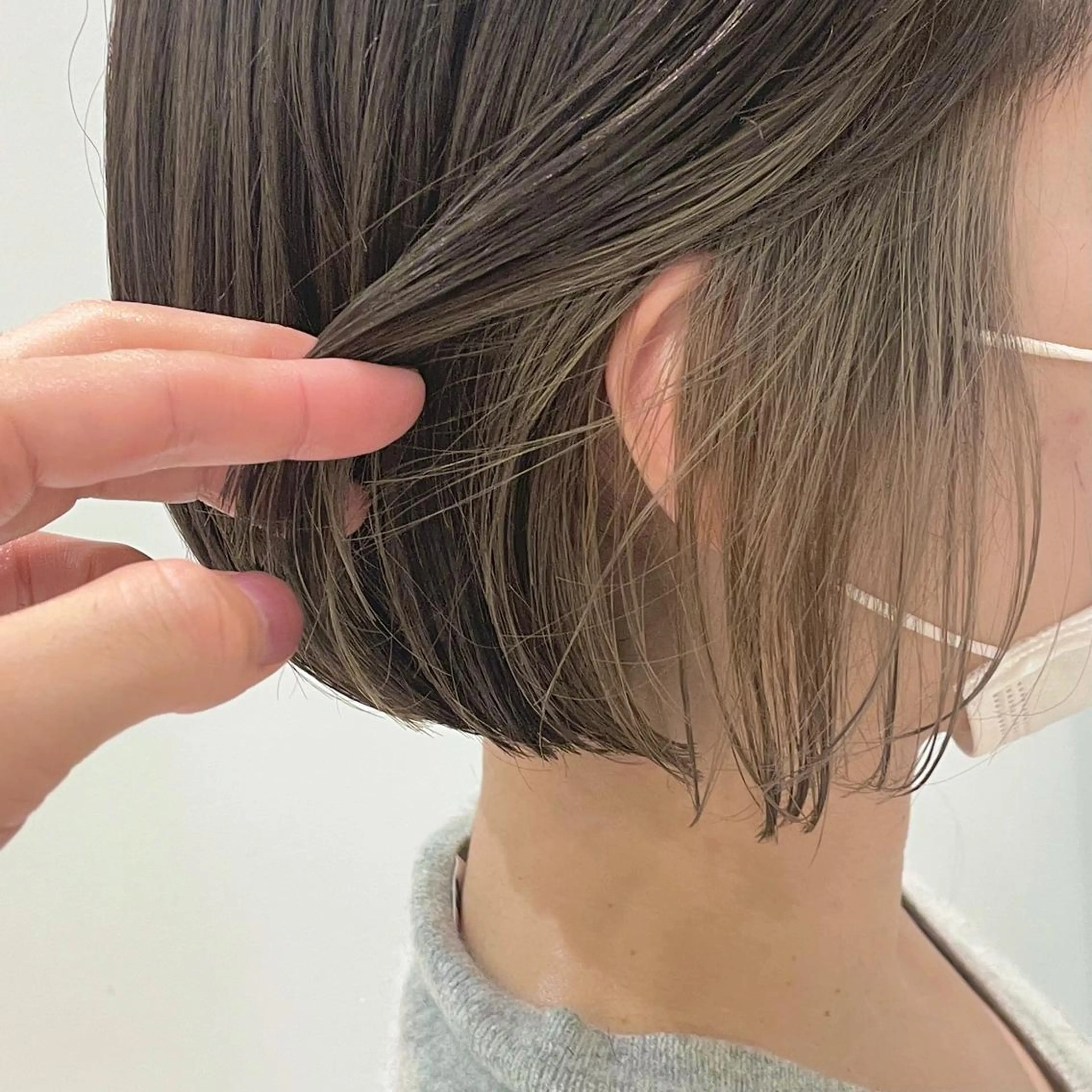 ショート カラー ベージュカラー インナーカラー ボブ ヘアカラー トリートメント 💎小顔前髪&髪質 改善カラー💎片桐のヘアスタイル