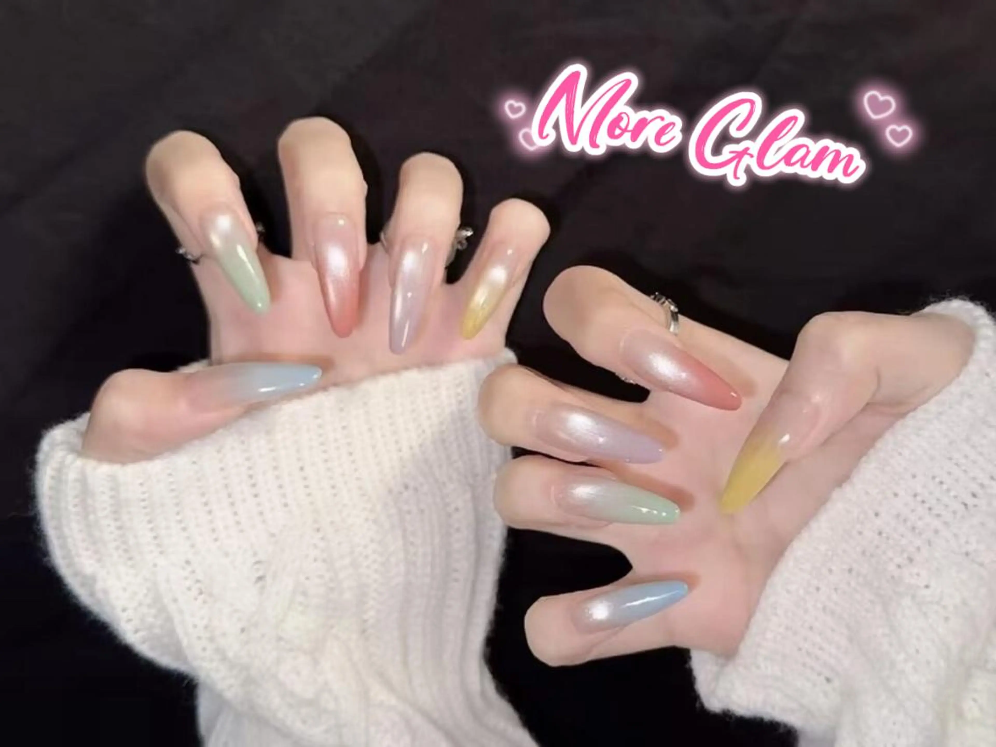 ネイル 長さ出し フットネイル フレンチネイル ジェルネイル ガラスフレンチ MoreGlam Nailsのネイルデザイン