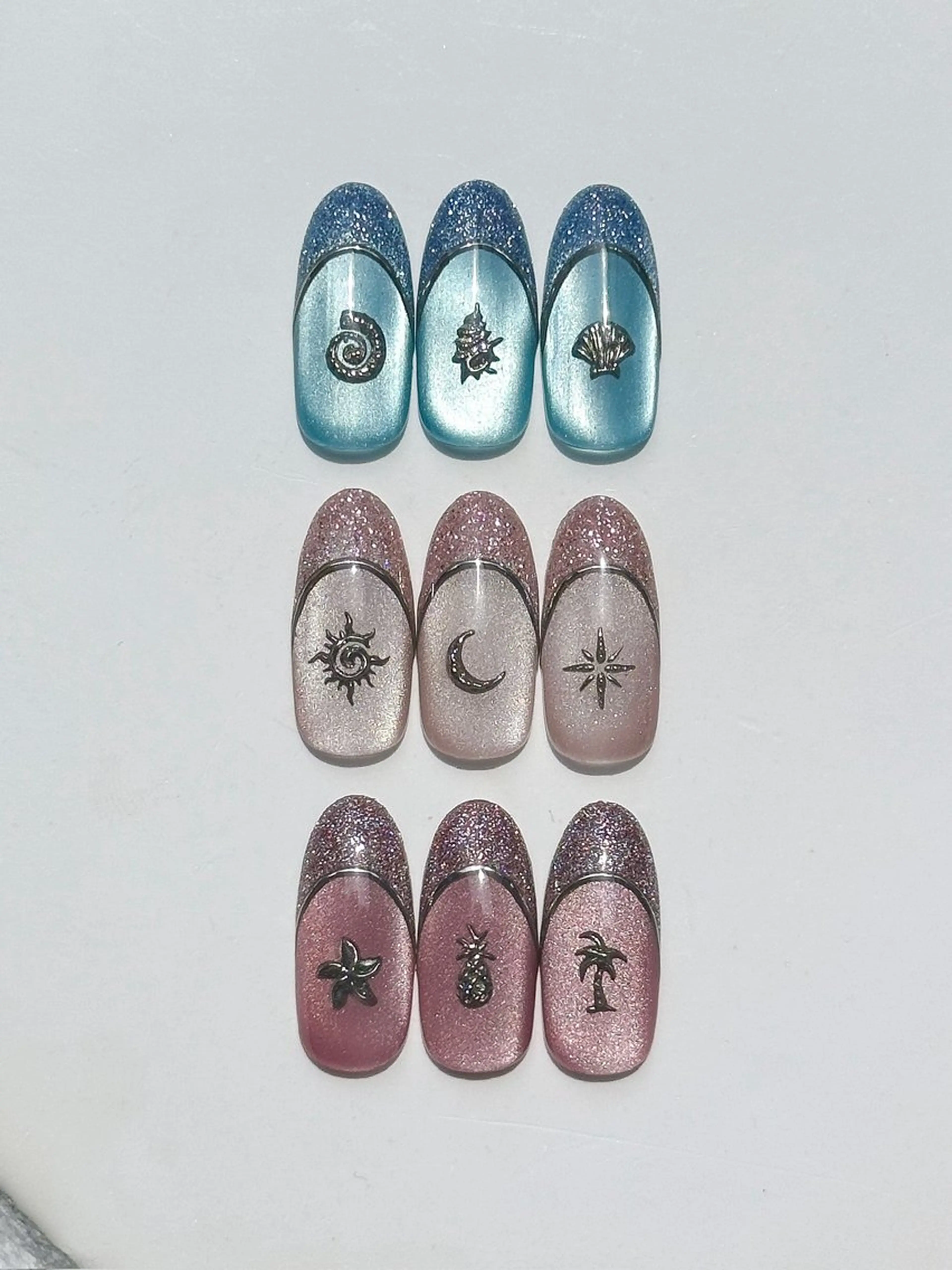 ネイル フラッシュネイル 氷ネイル・うるうるネイル マグネットネイル 夏ネイル 🕊 MIZUKIのネイルデザイン