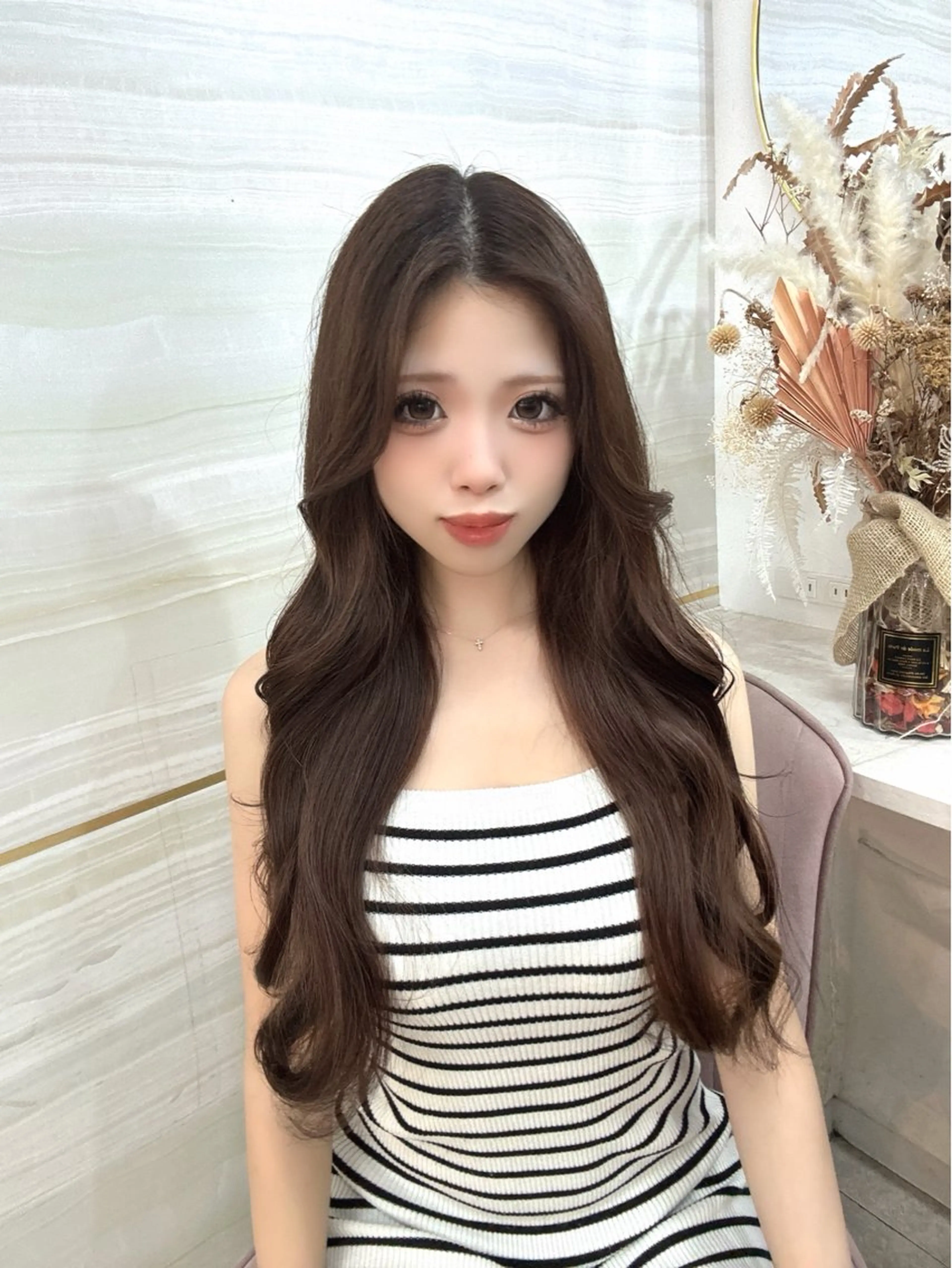 ロング カラー カット ヘアカラー 🩶鈴木茉奈🩶艶髪 /透明感/暖色カラーのヘアスタイル