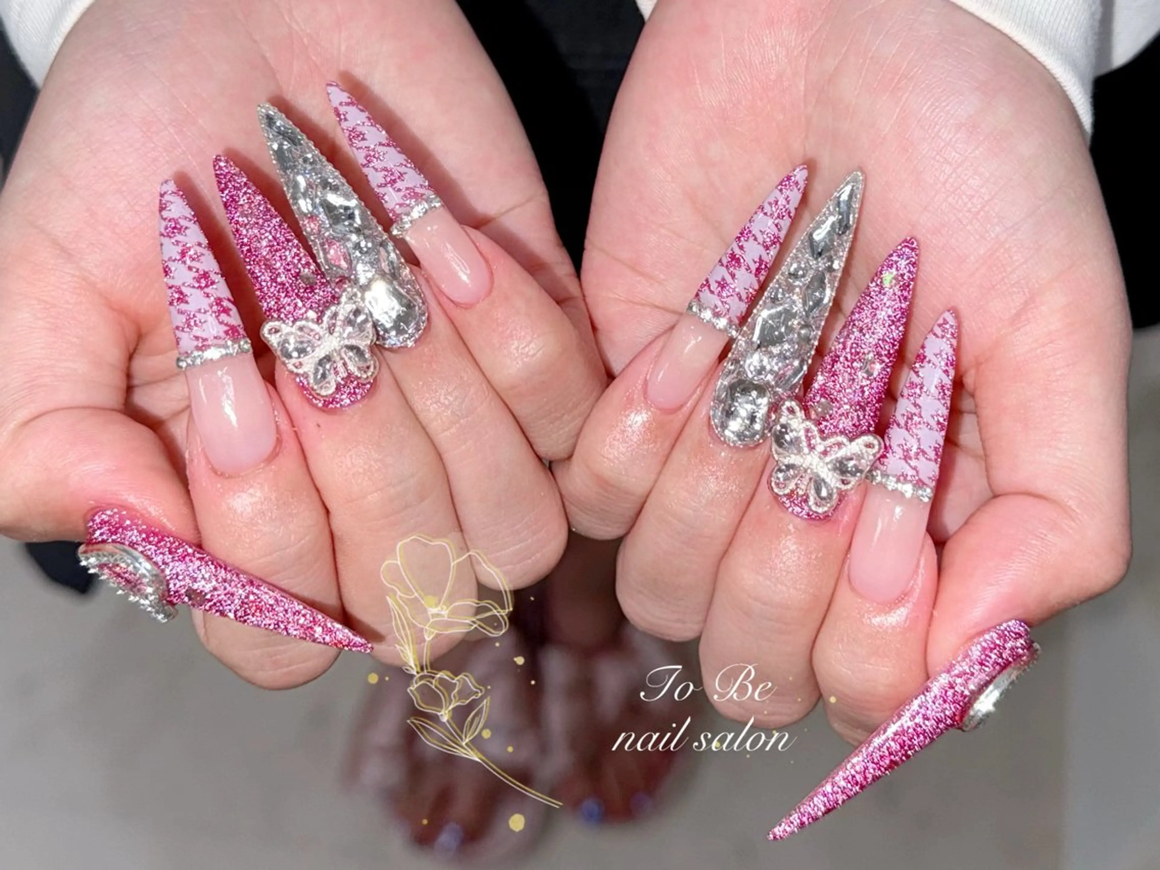 ロング ハンドネイル Nail Salon To Be珈月のネイルデザイン