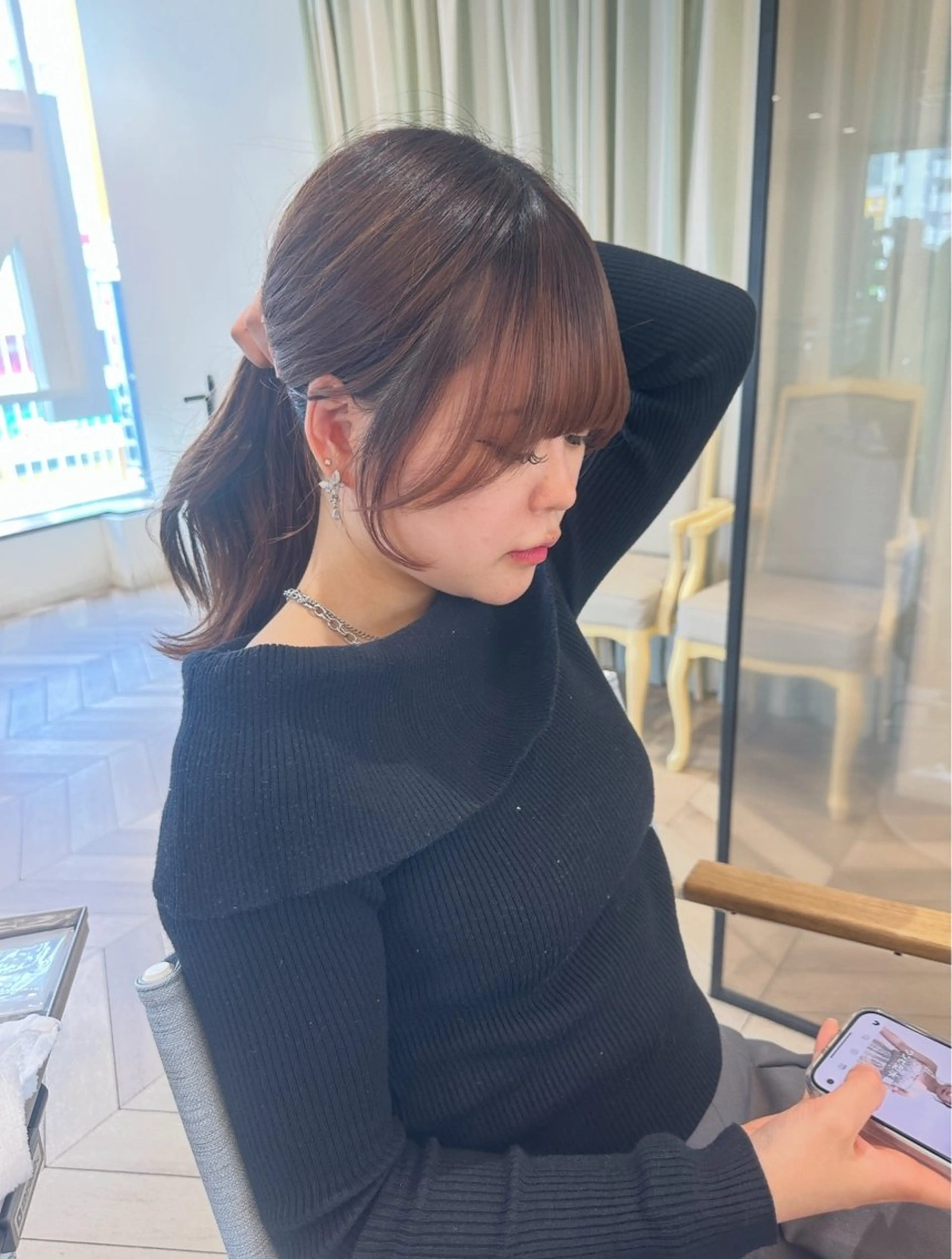 ロング カット 小顔レイヤー/ ベージュ🤍Rieのヘアスタイル