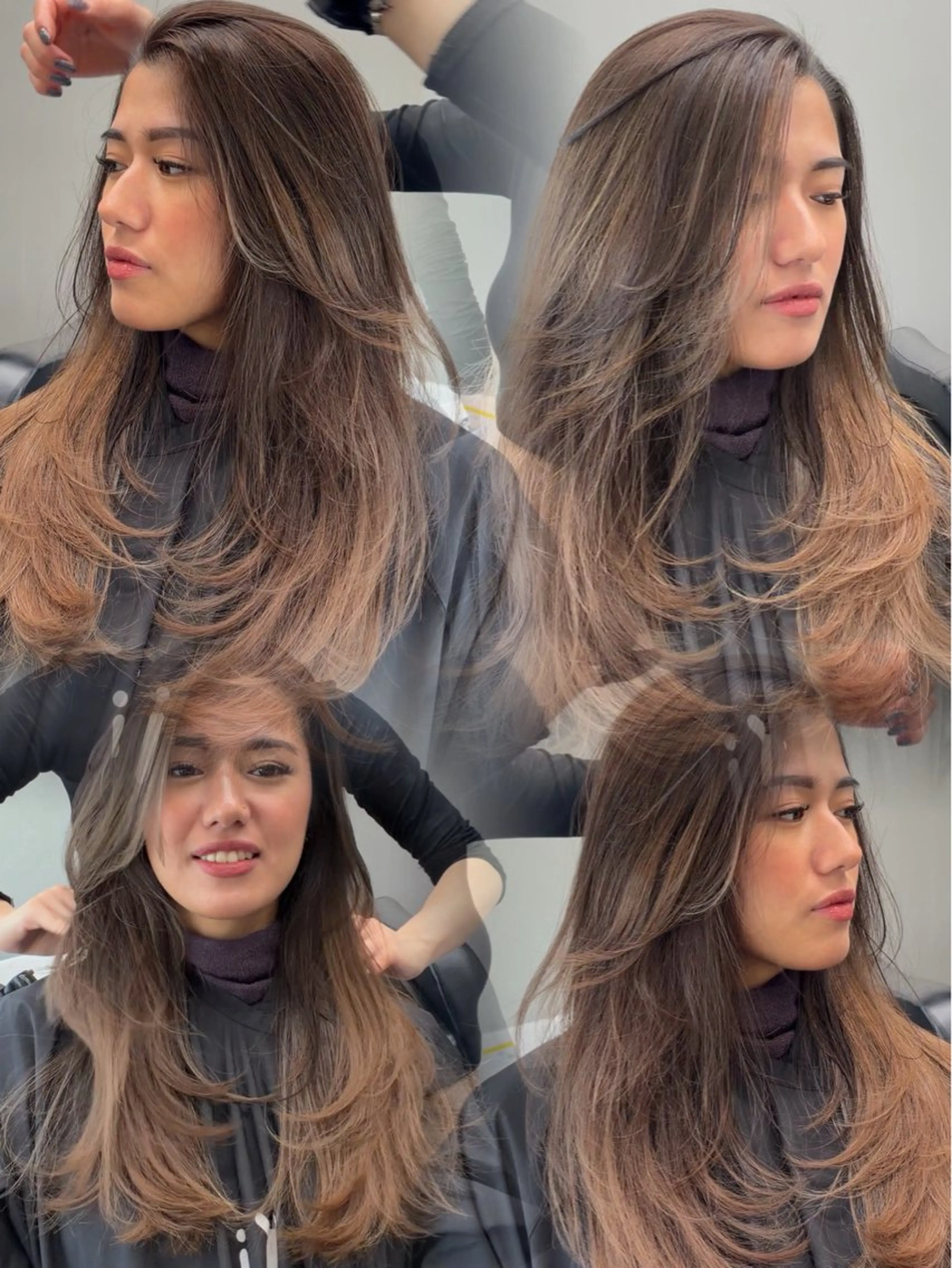ロング ヘアカラー ヘアセット 🫧バレイヤージュ/ ハイトーン/ミズキのヘアスタイル