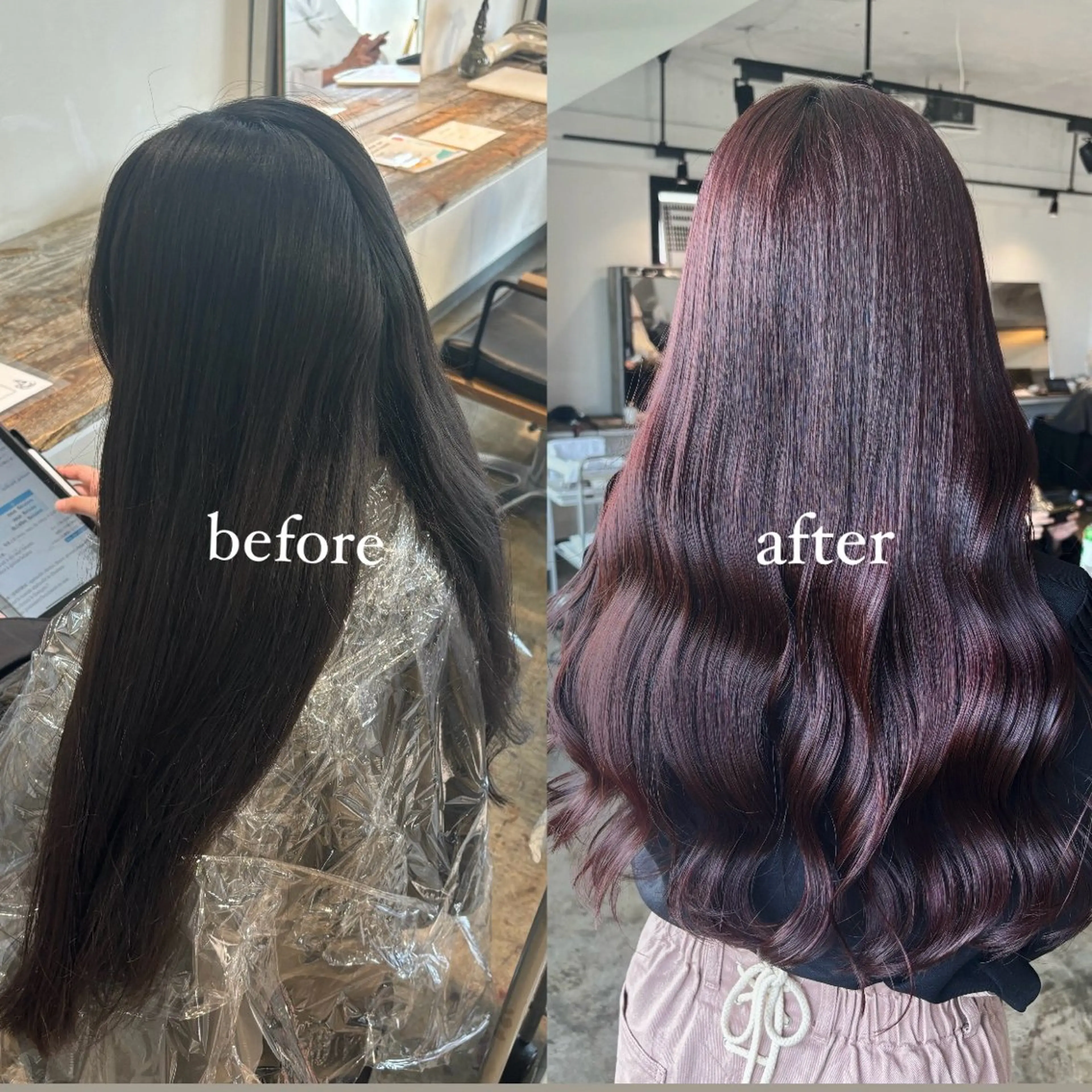 セミロング カラー ブリーチ ケアカラー ブリーチなしカラー レッドカラー 髪質改善 暖色カラー🍒 ケアブリーチ/akiのヘアスタイル