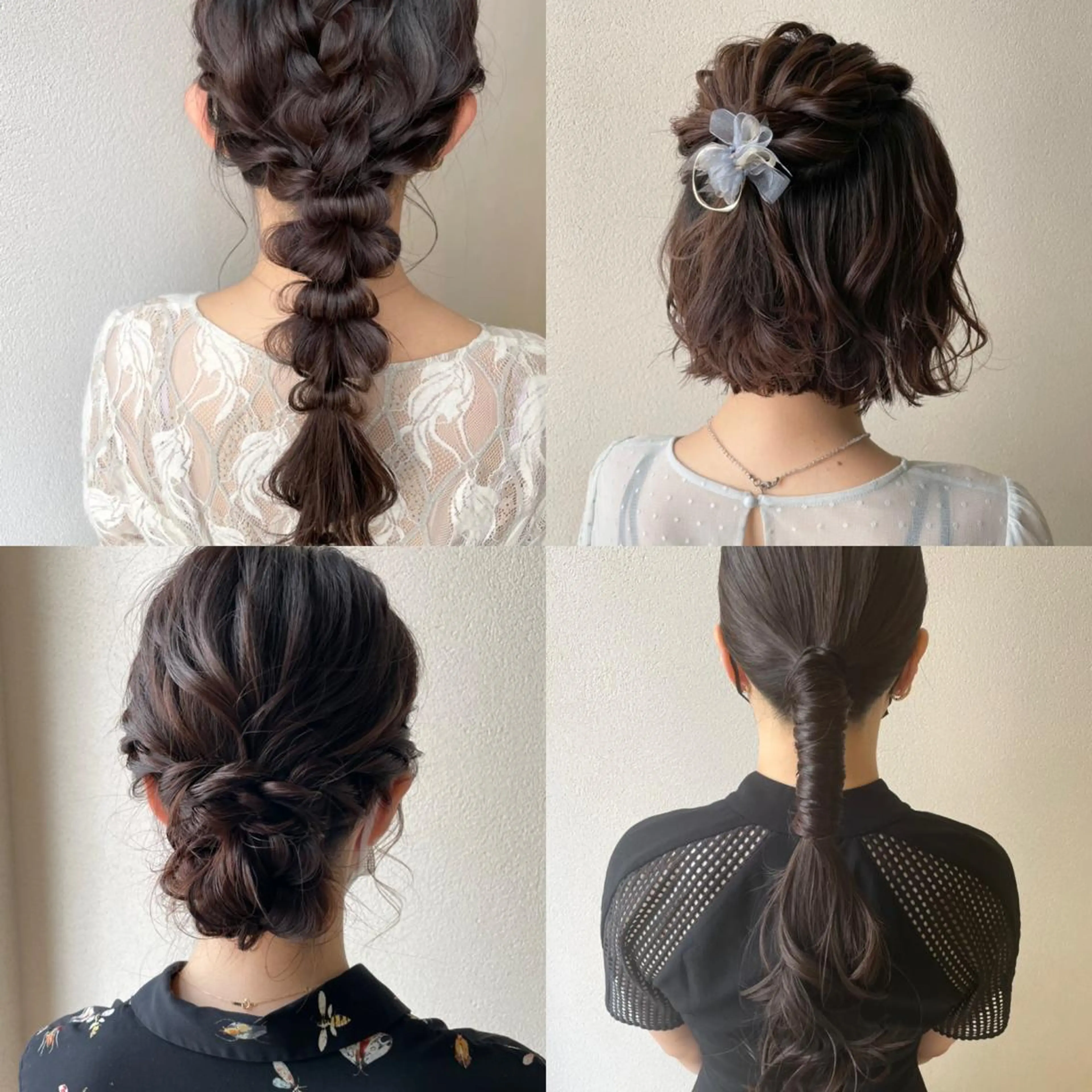 🤍ヘアアレンジ🤍"ハーフアップ・編みおろし・ポニーテール・シニヨンなど"の写真