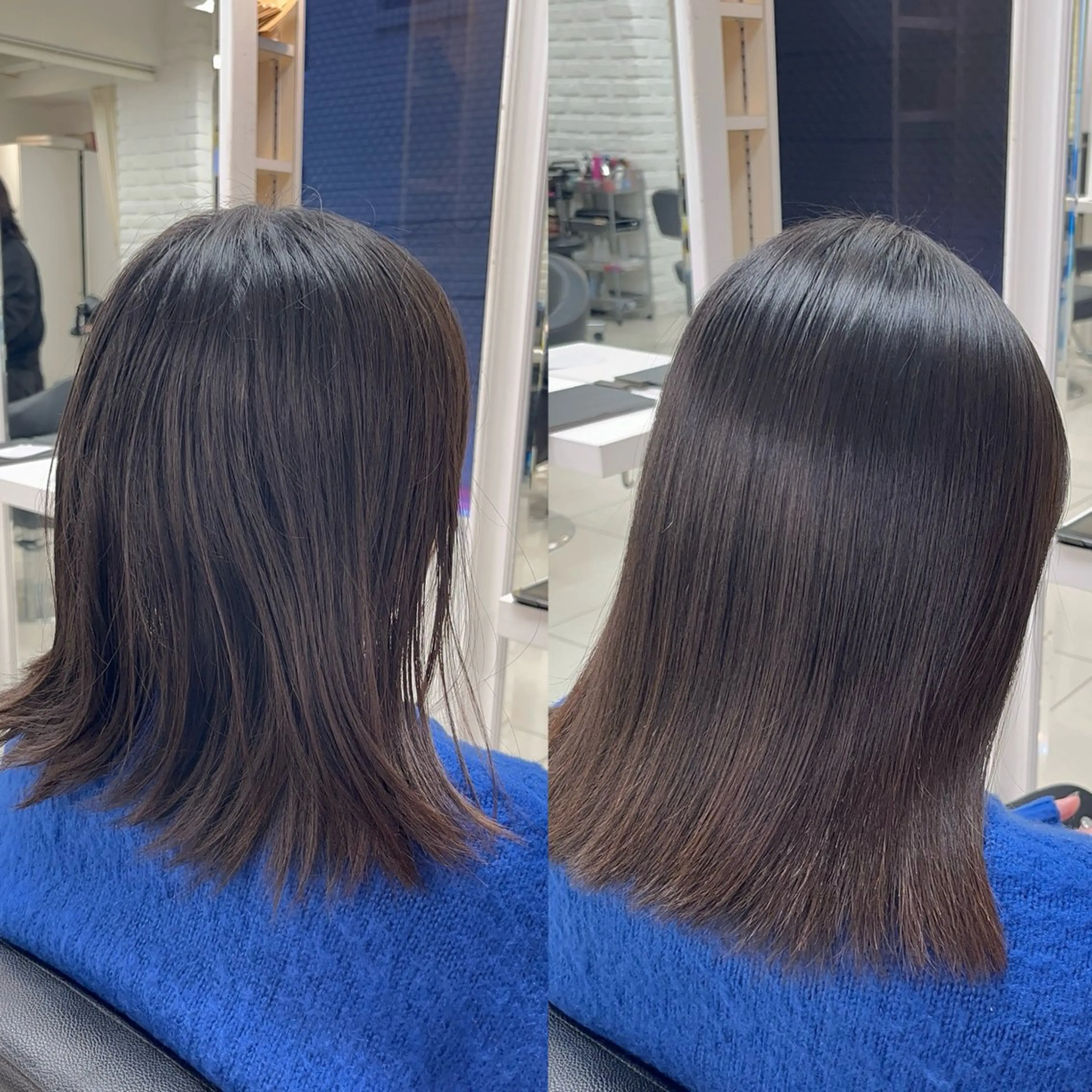 ミディアム パーマ カット 縮毛矯正 縮毛矯正指名No.1 艶カラー/SHIMAのヘアスタイル