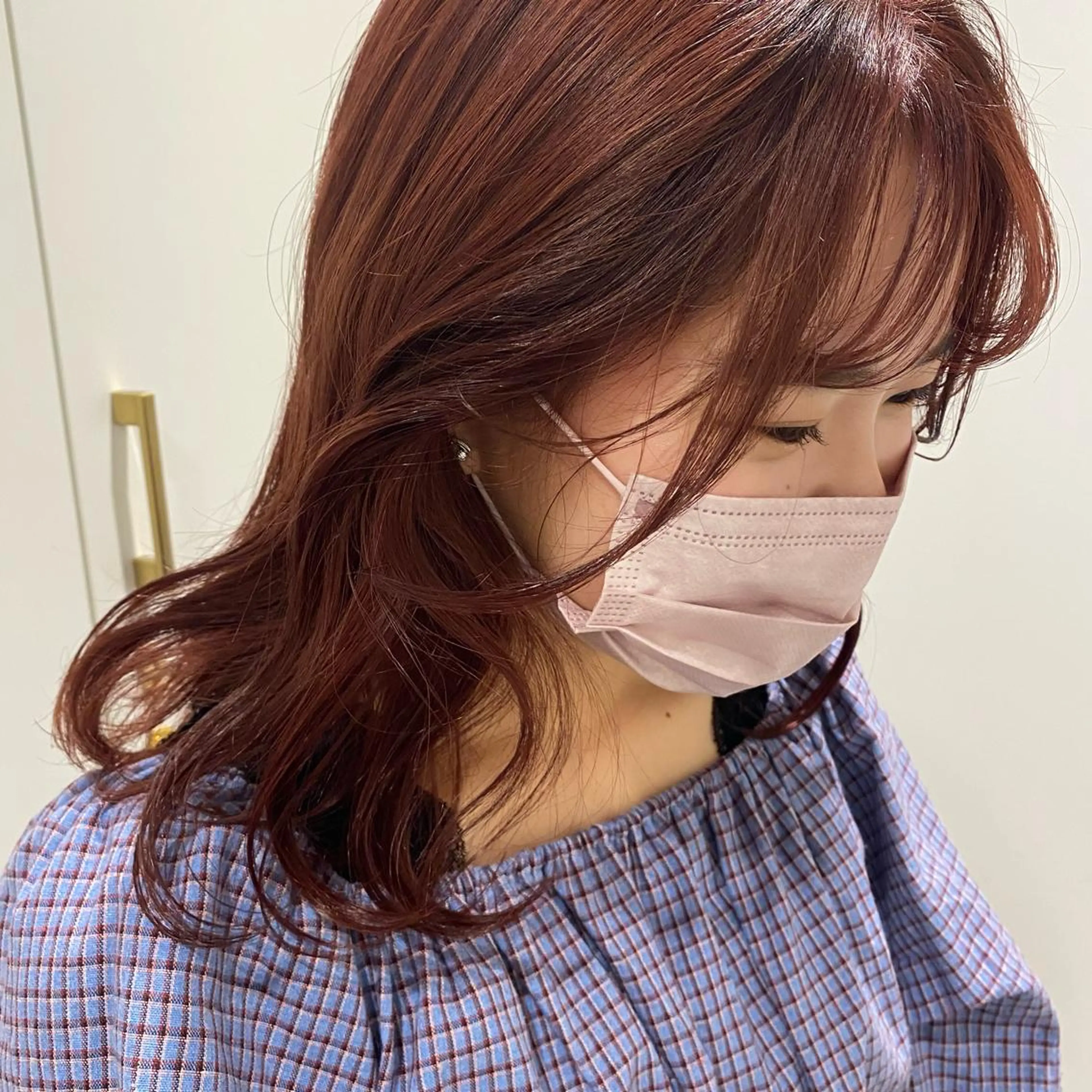 カラー ブラウンカラー ピンクカラー 増井 彩乃のヘアスタイル