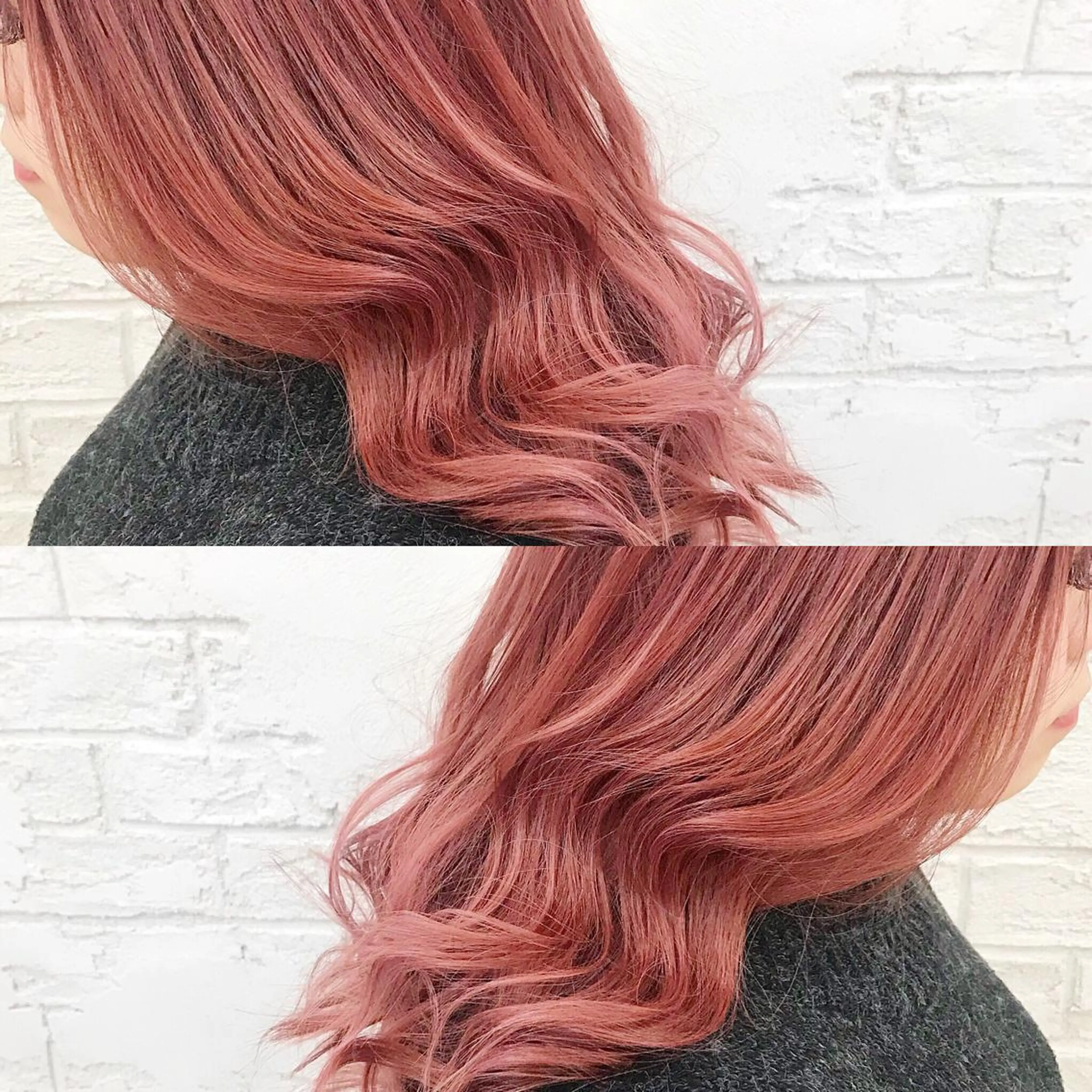 ロング カラー オリーブ/アッシュ やわらか透明感カラーのヘアスタイル