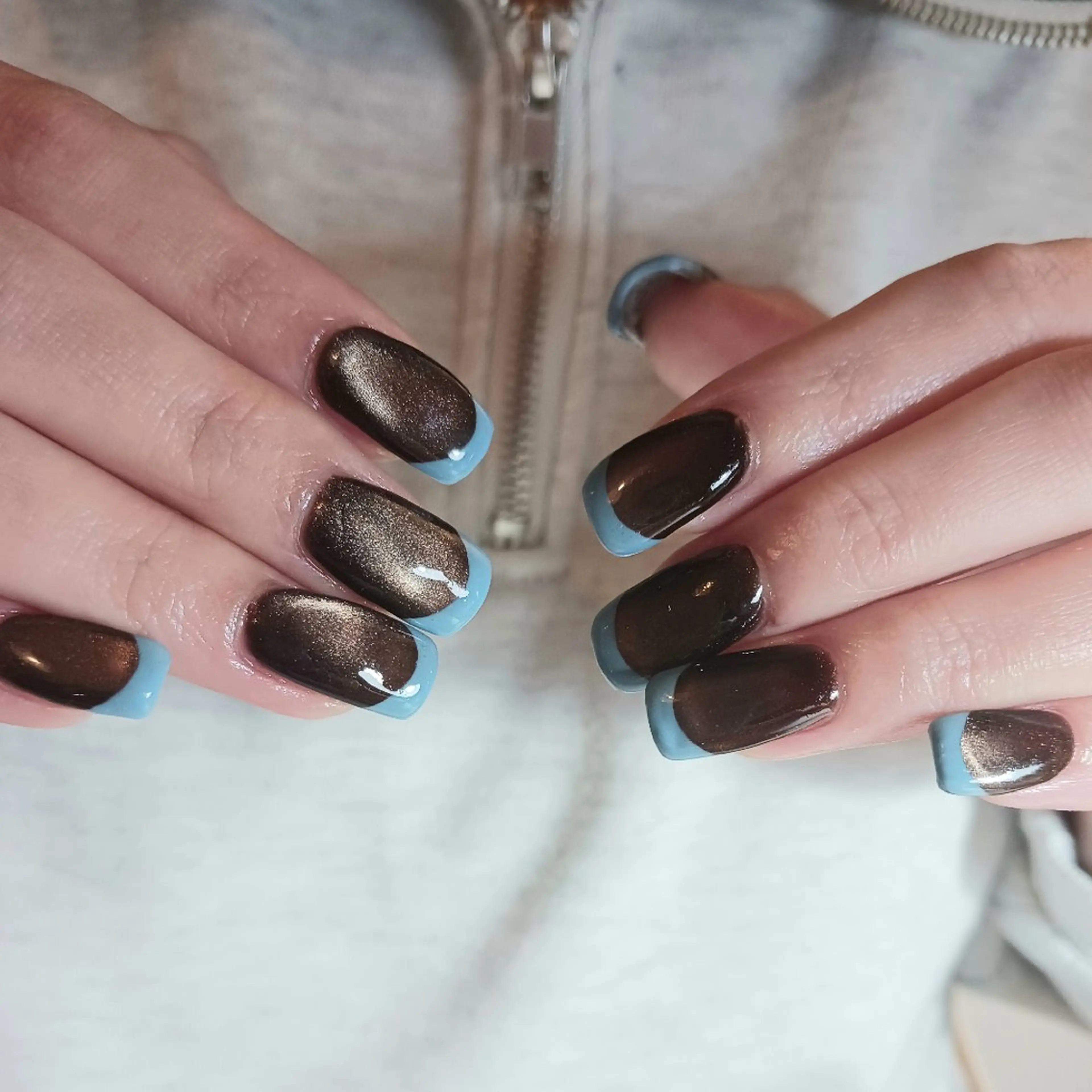 【フレンチ】ドライケア込み/マグネットなども◎/シンプルネイルの写真