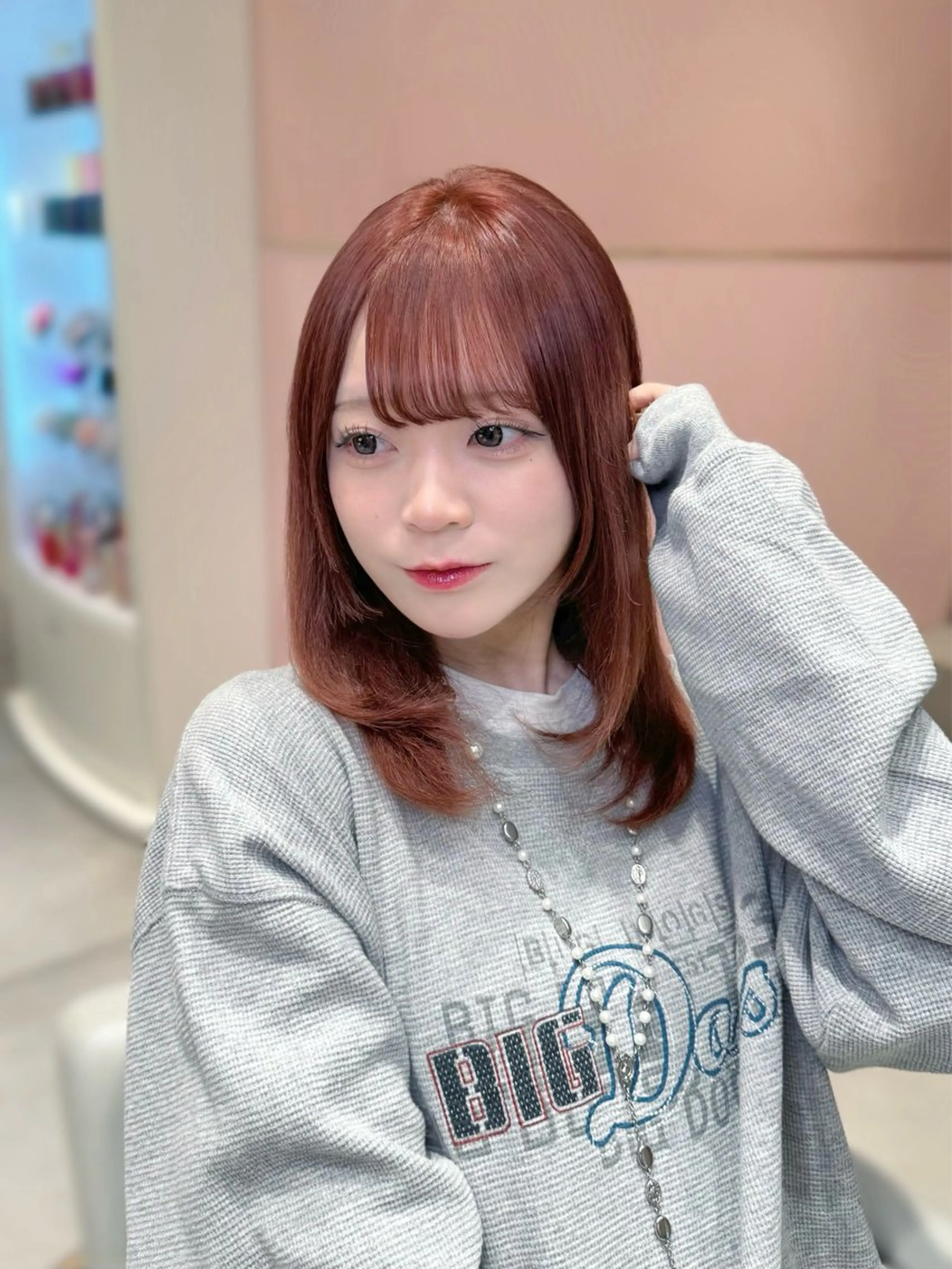 ミディアム カラー ヘアカラー トリートメント ヘッドスパ ヘアセット 韓国ヘア/レイヤー/ 顔まわり/りょーとのヘアスタイル