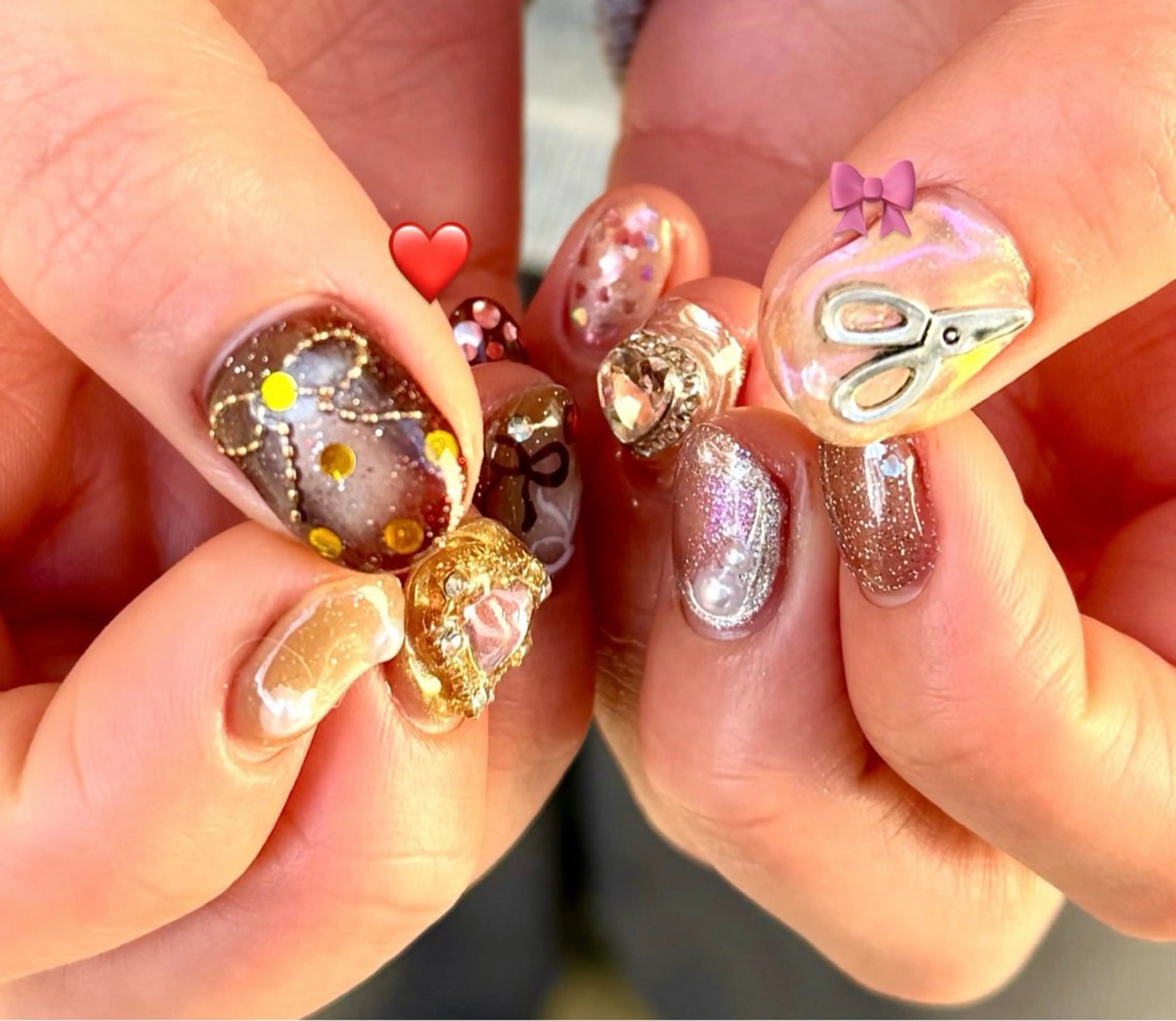 ネイル ハート リボン ハンドネイル HazeGrass NAILのネイルデザイン