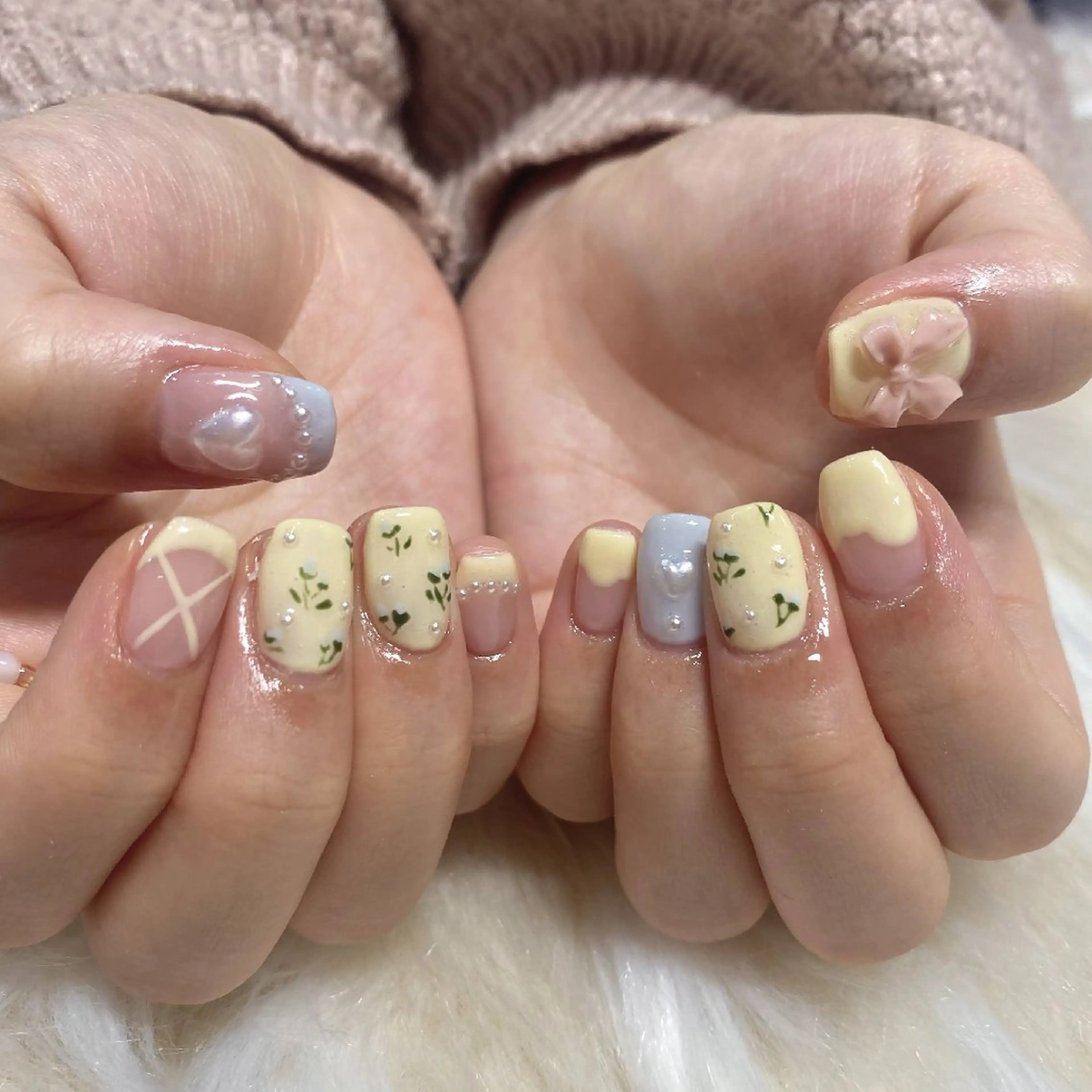 ネイル 長さ出し 韓国ネイル マグネットネイル ピンク バレンタイン BelireMaa Nail&eyeのネイルデザイン