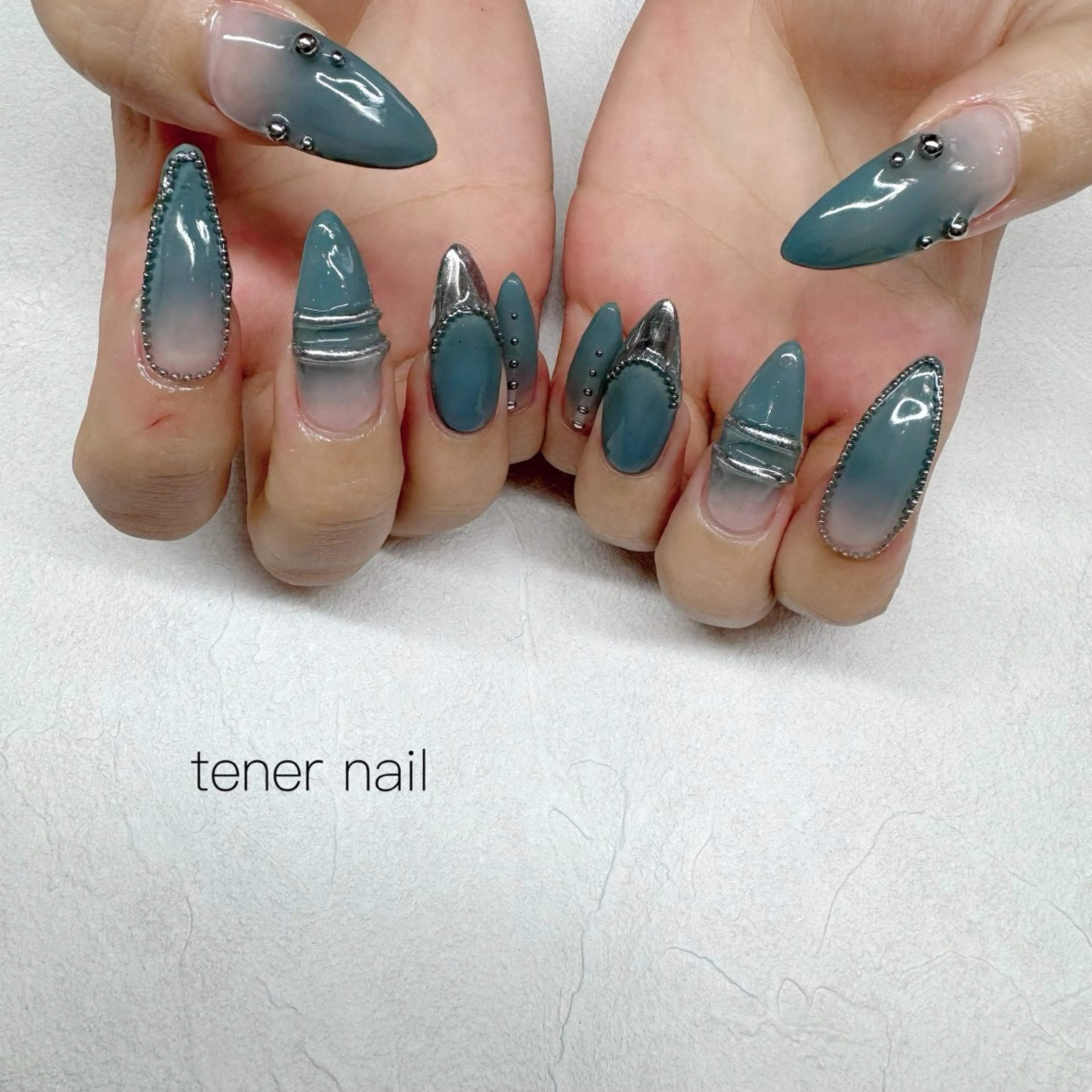 ネイル アートネイル ミラーネイル ハンドネイル テネルネイル tener nailのネイルデザイン