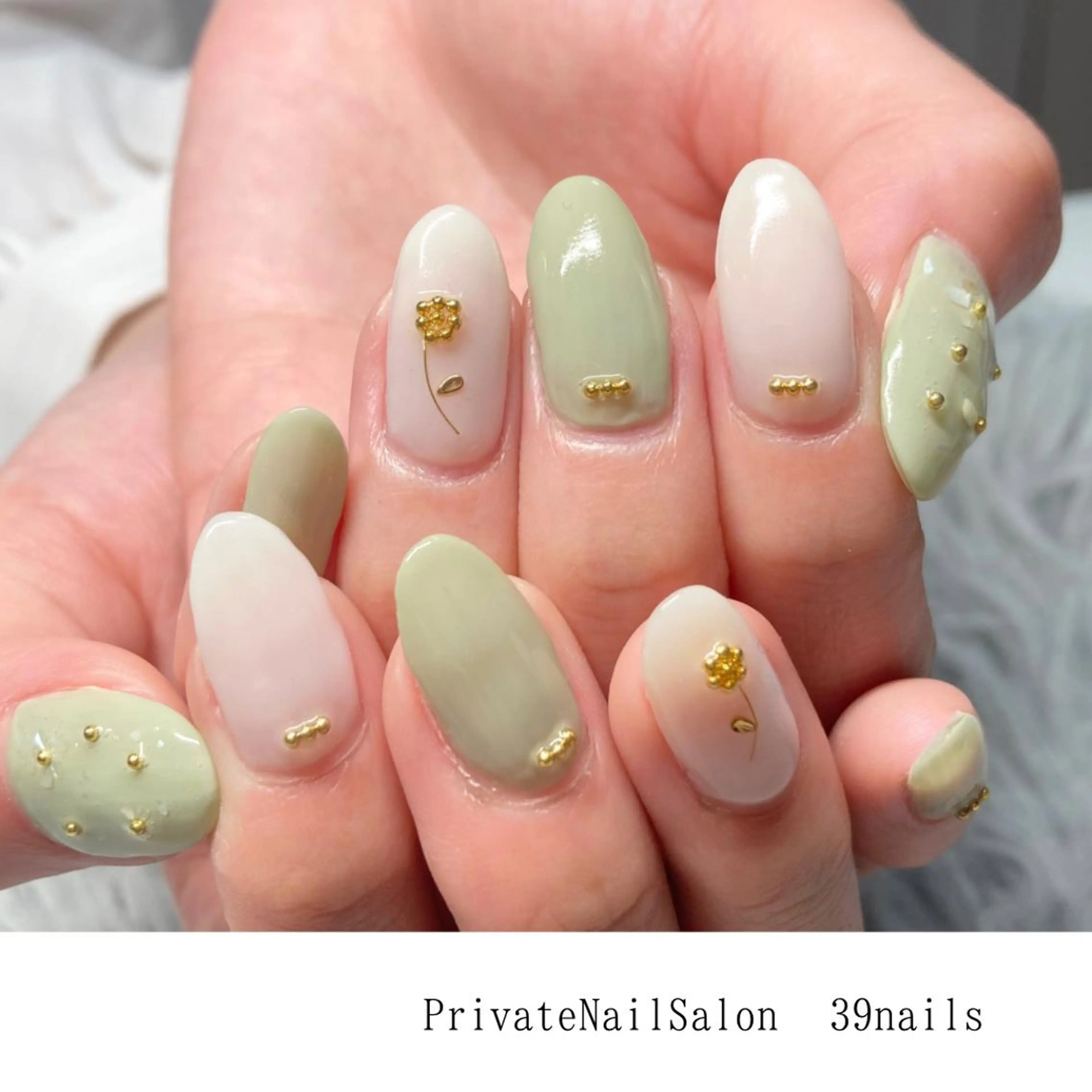 ネイル フラワーネイル オフィスネイル ワンカラーネイル シンプルネイル 39-nails EharaMikuのネイルデザイン