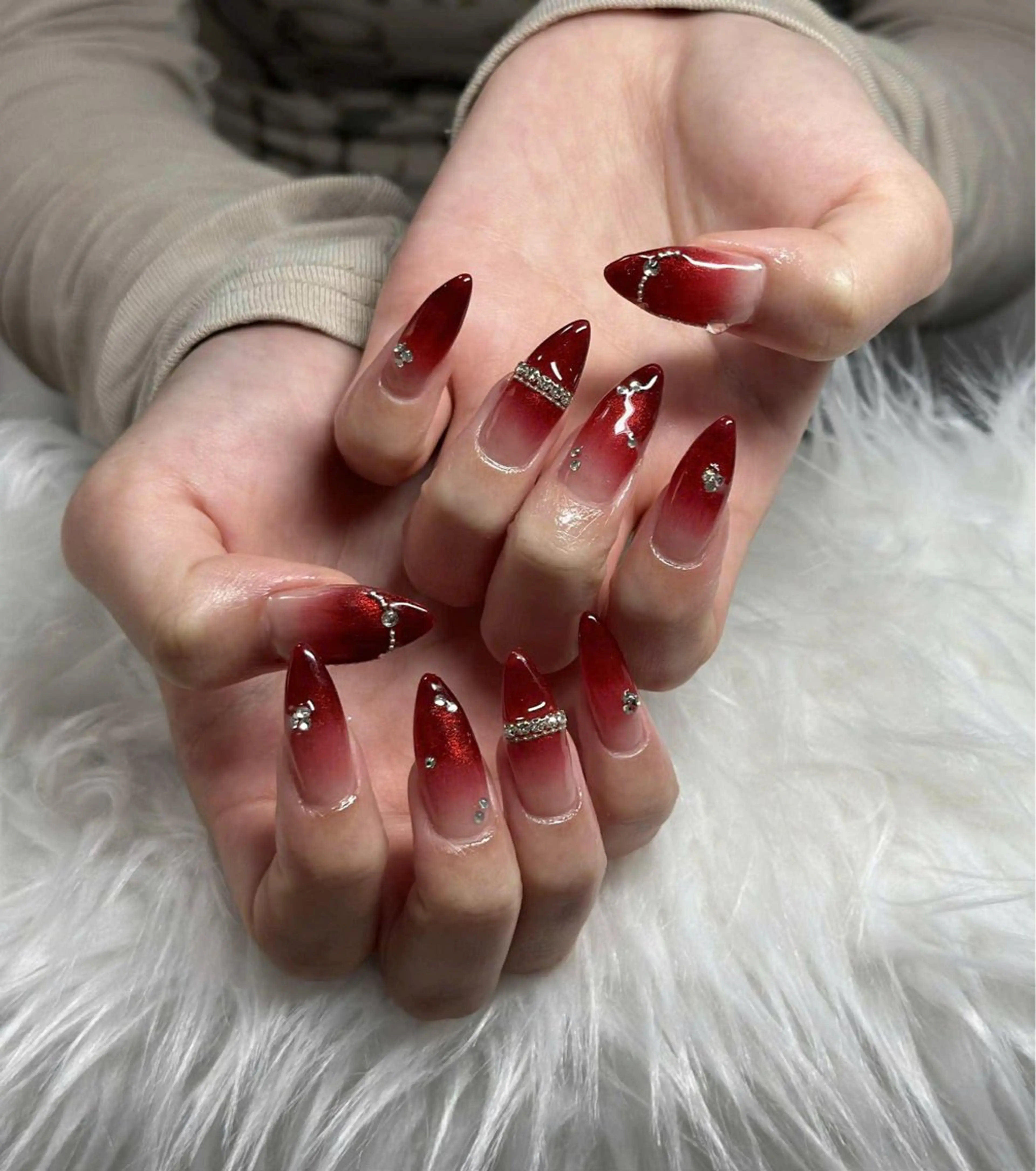 ネイル フレンチネイル ジェルネイル ガラスフレンチ ハロウィン ハート ハンドネイル H.baby Nail Salonのネイルデザイン