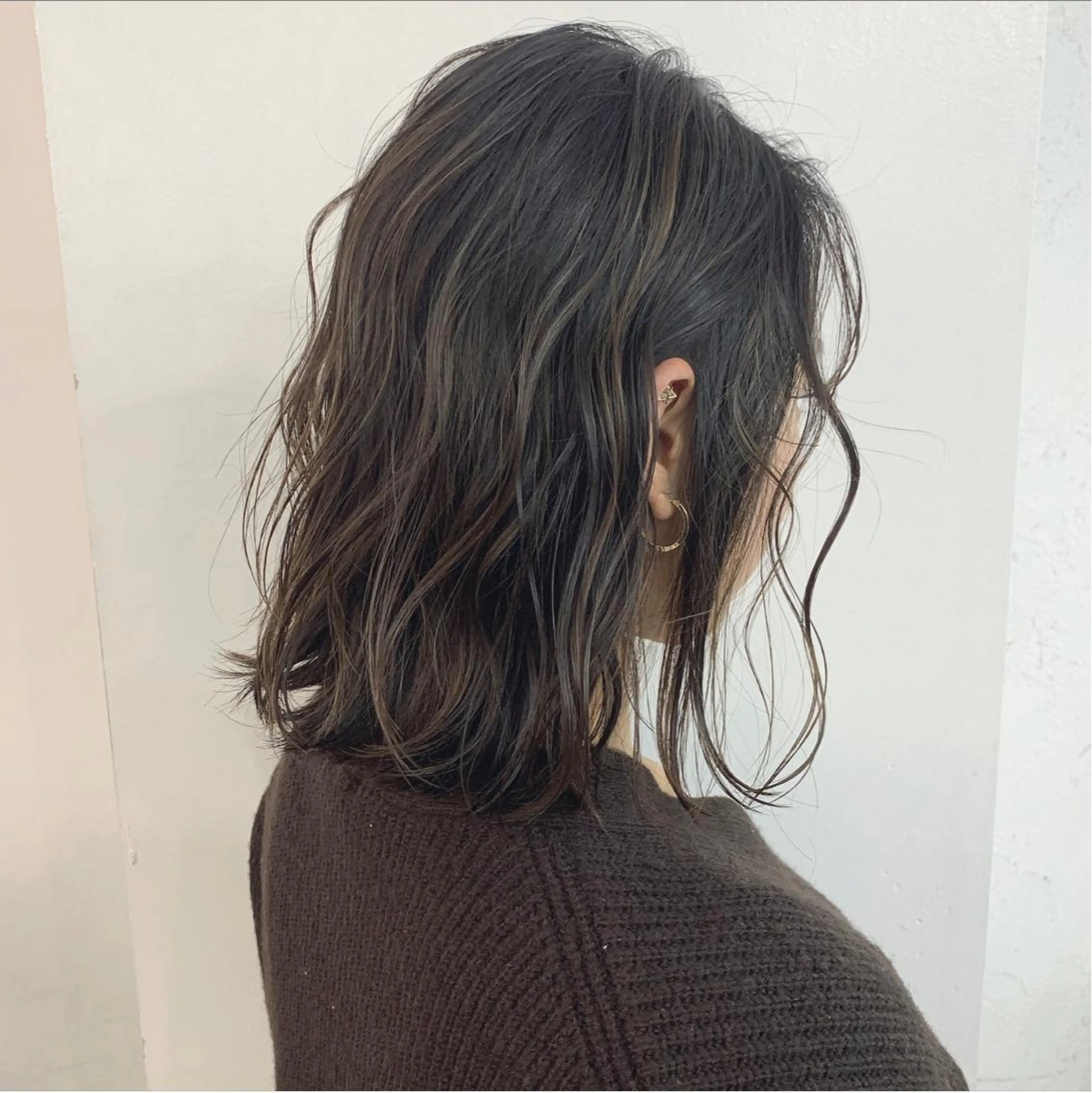 ミディアム カラー ハイライトカラー 外国人風カラー ハイライト 渋谷ブリーチカラー 韓国ヘアyuikoのヘアスタイル