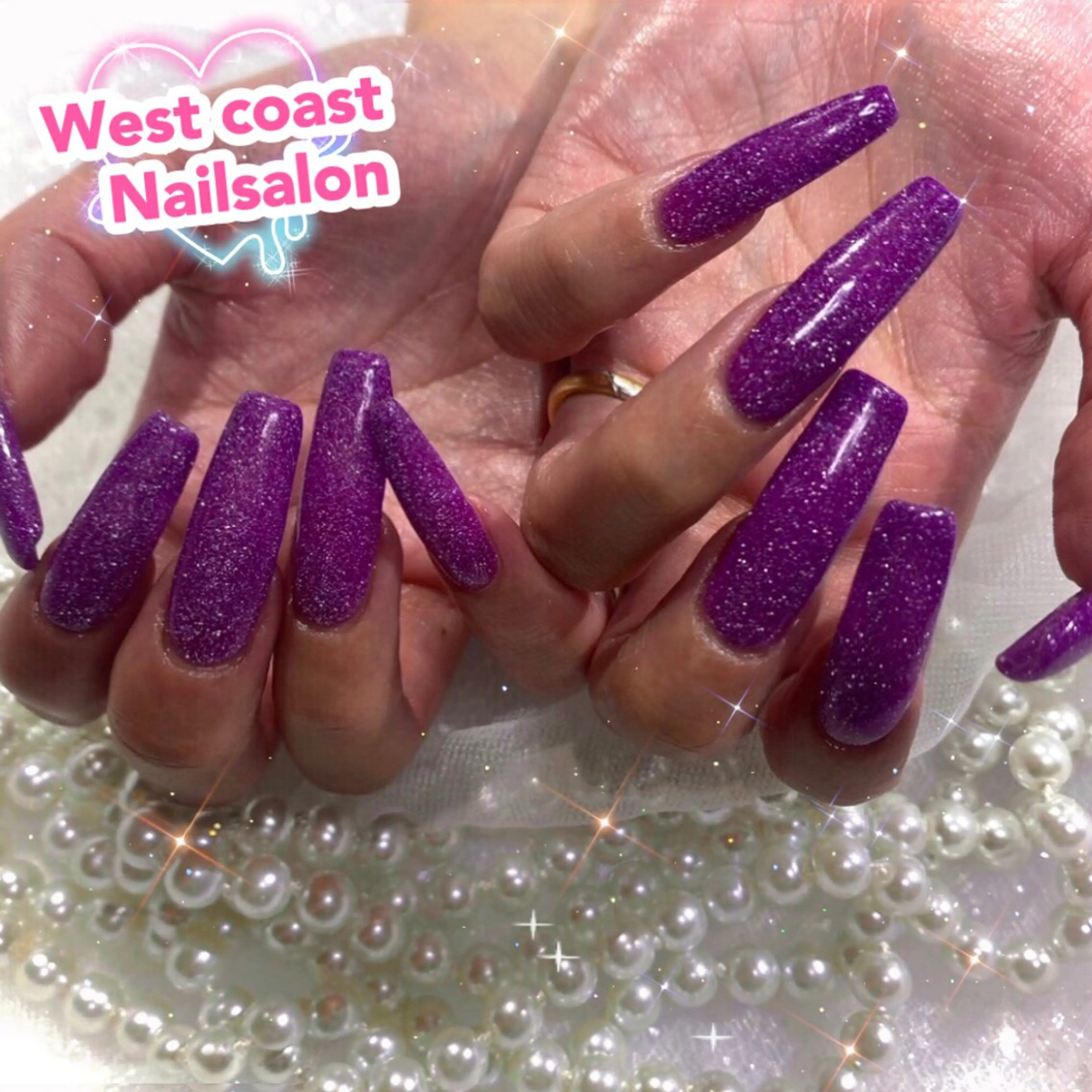 ネイル リボン、ガーリー パーツ放題専門店のネイルデザイン