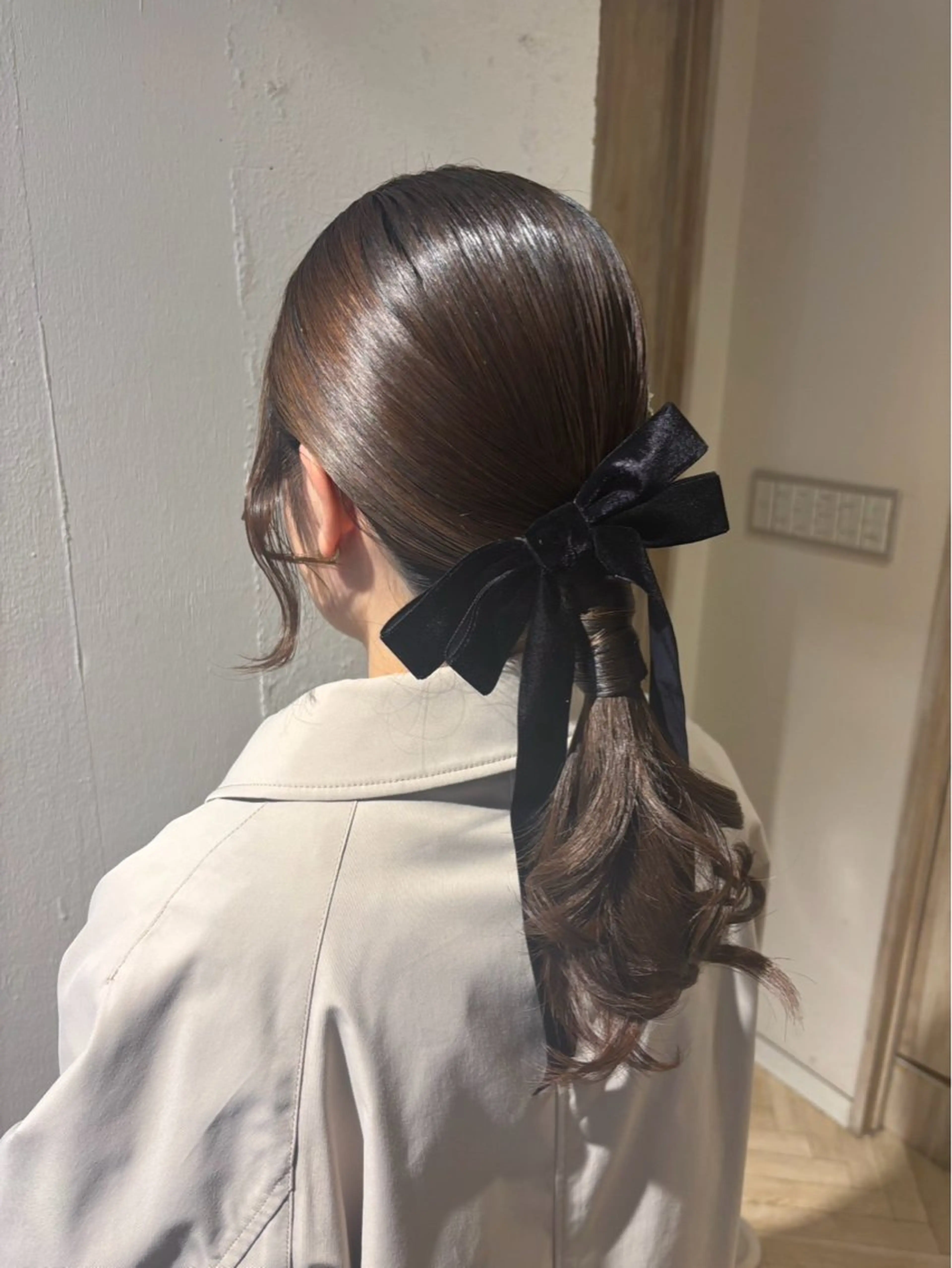 ロング ヘアアレンジ 暖色カラー/ ストレート/くるみのヘアスタイル