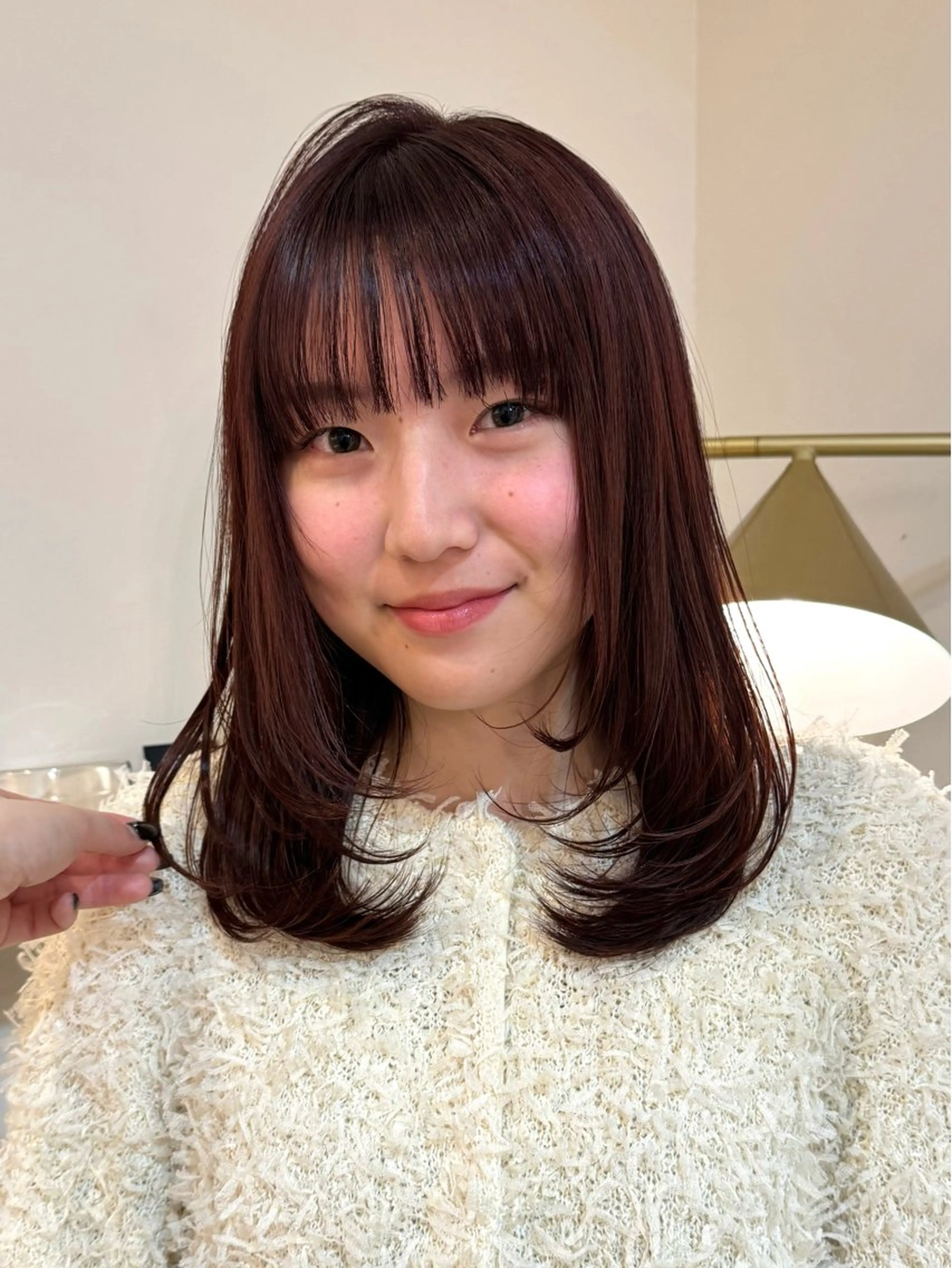 ミディアム カラー ヘアカラー トリートメント ボブ/レイヤー/ グレージュ/moyuのヘアスタイル