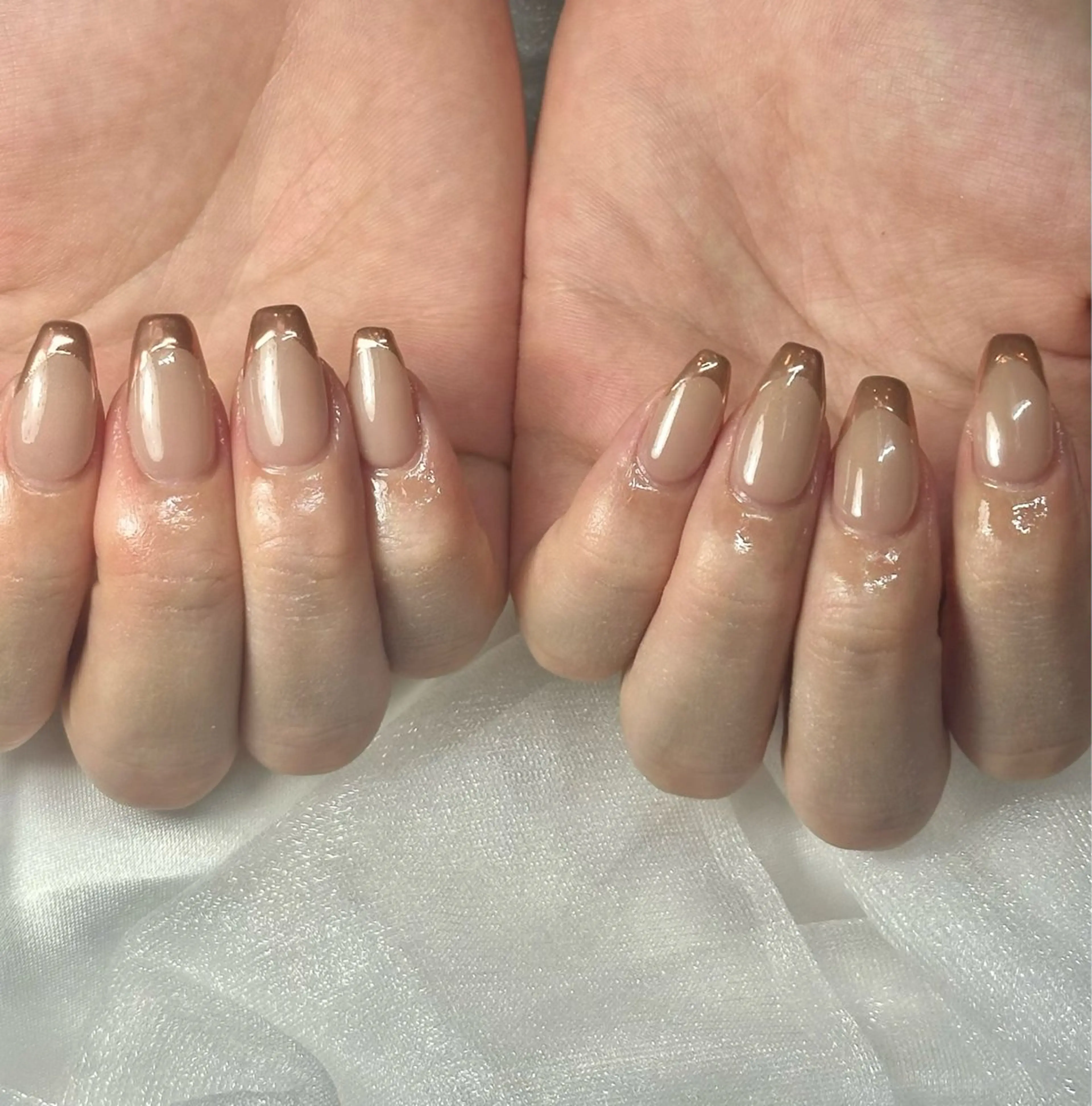 ネイル フレンチネイル ミラーネイル ピンク kaya 横浜のネイルデザイン