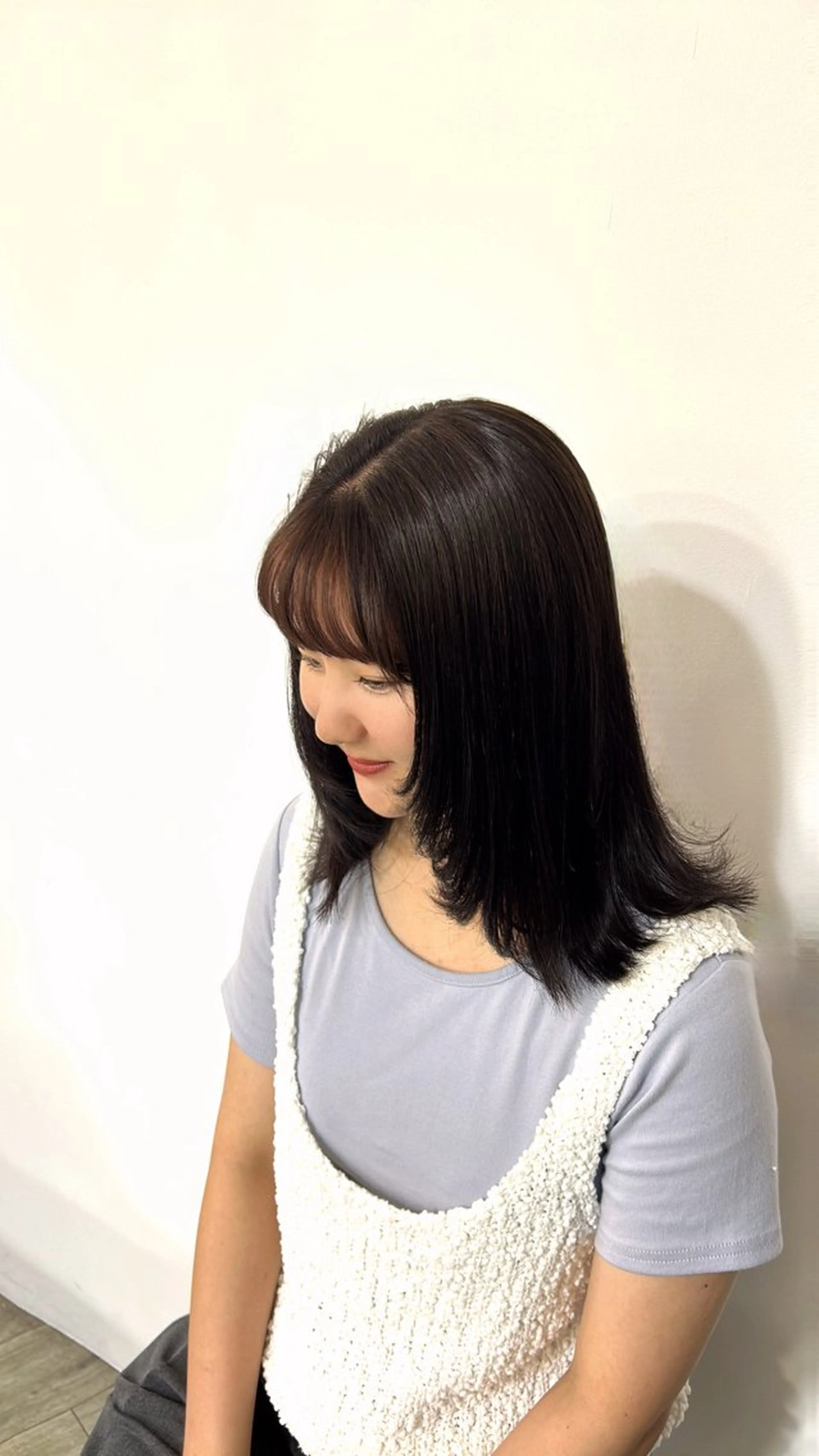 ミディアム カラー ピンクカラー ヘアカラー 松井 詩織のヘアスタイル