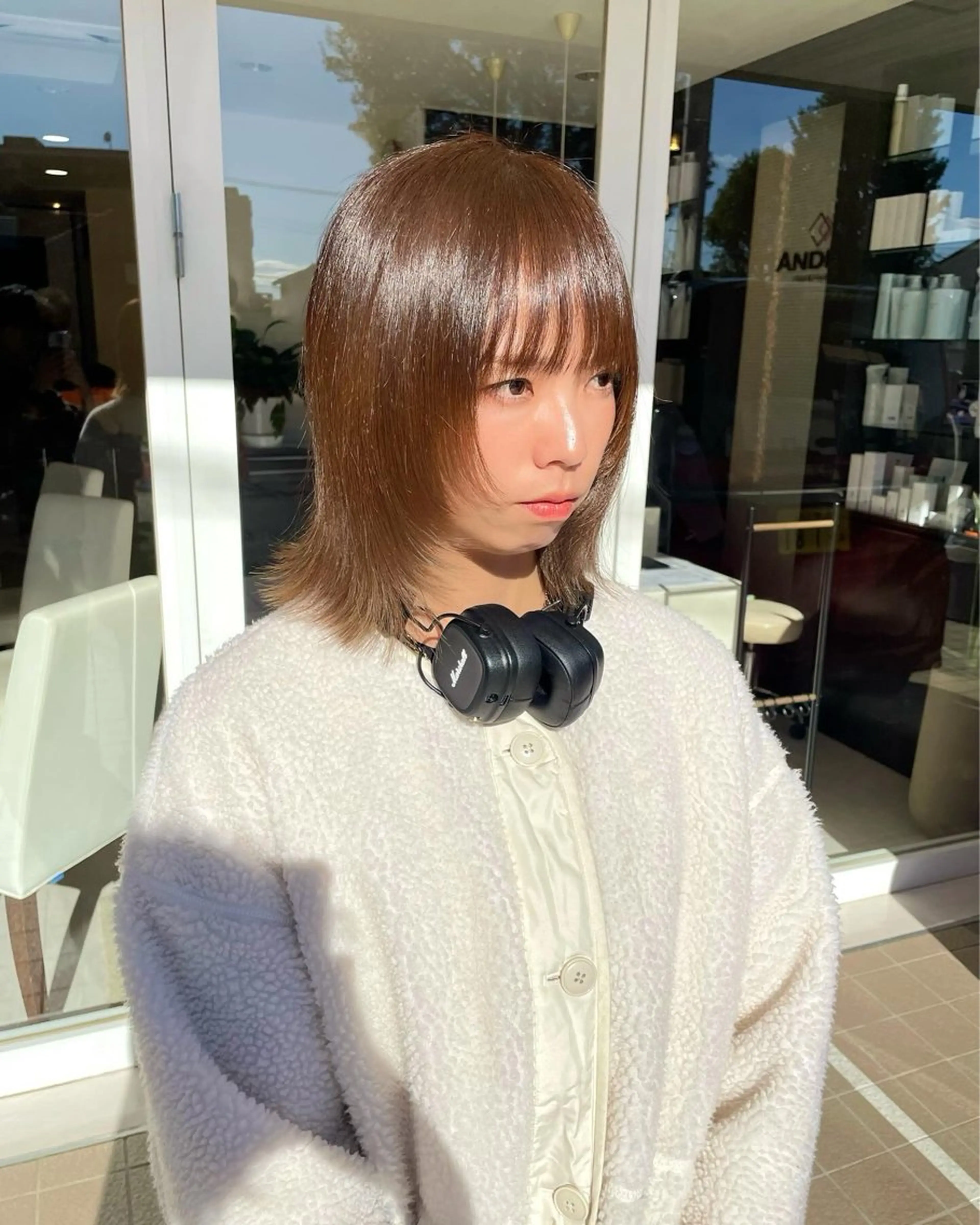 ミディアム 顔まわりレイヤー レイヤーカット カット ヘアカラー トリートメント 武田 清久のヘアスタイル