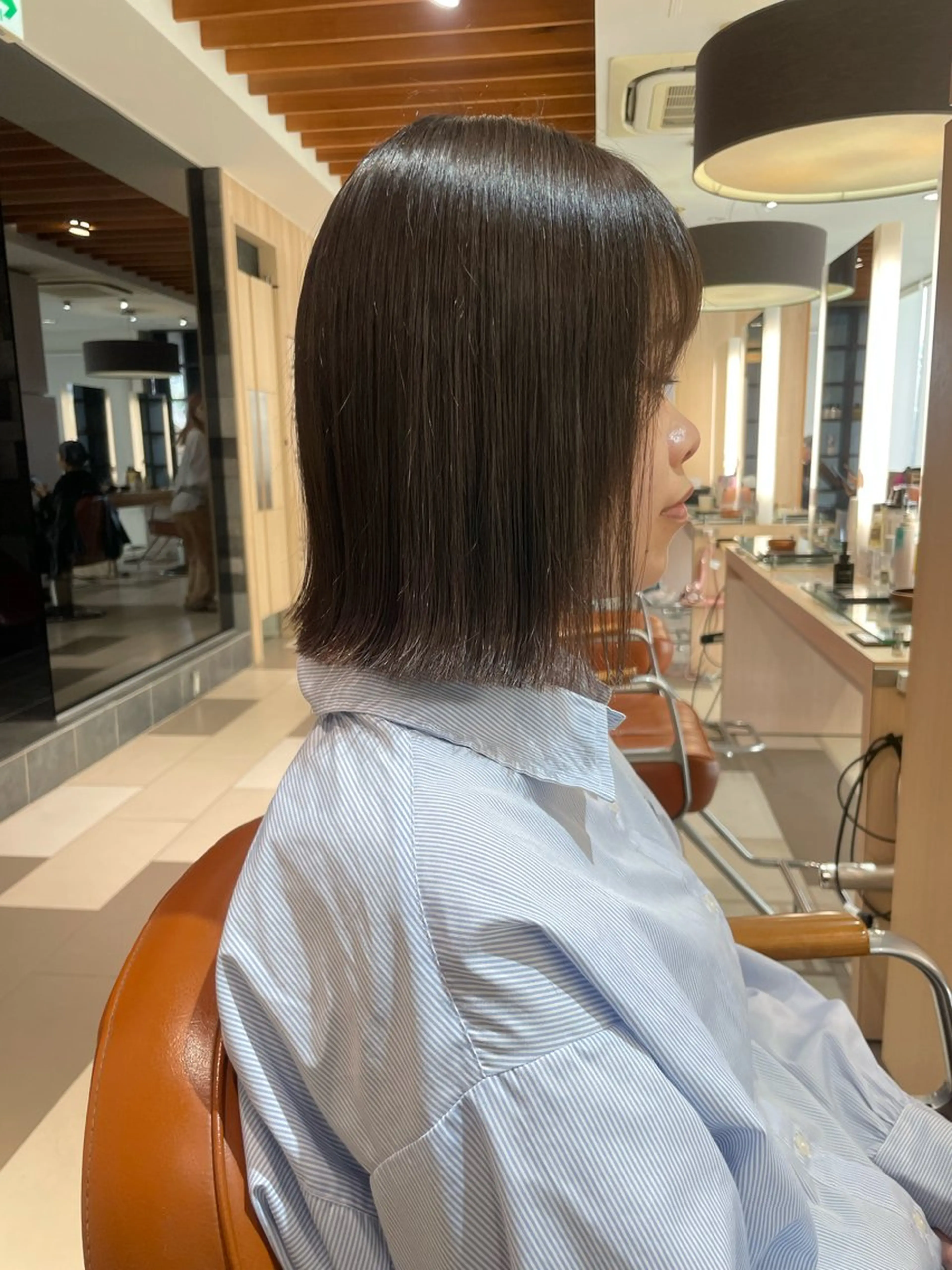 ミディアム カラー カット ヘアカラー トリートメント 青沼夏未/オリーブ/ 寒色カラーのヘアスタイル