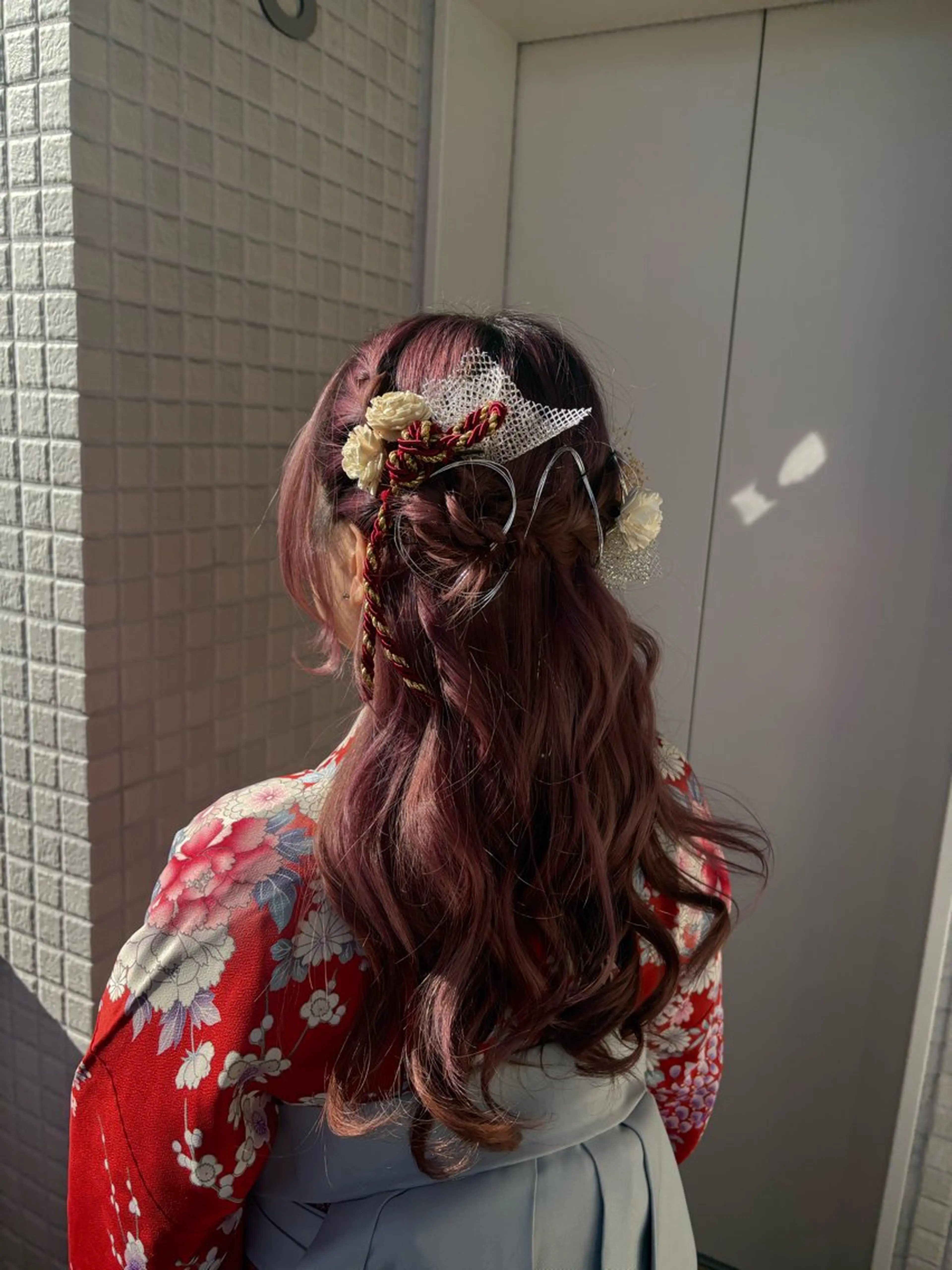 セミロング 着付け ☀️個性派/横浜パ ーマ/暖色/ミミのヘアスタイル