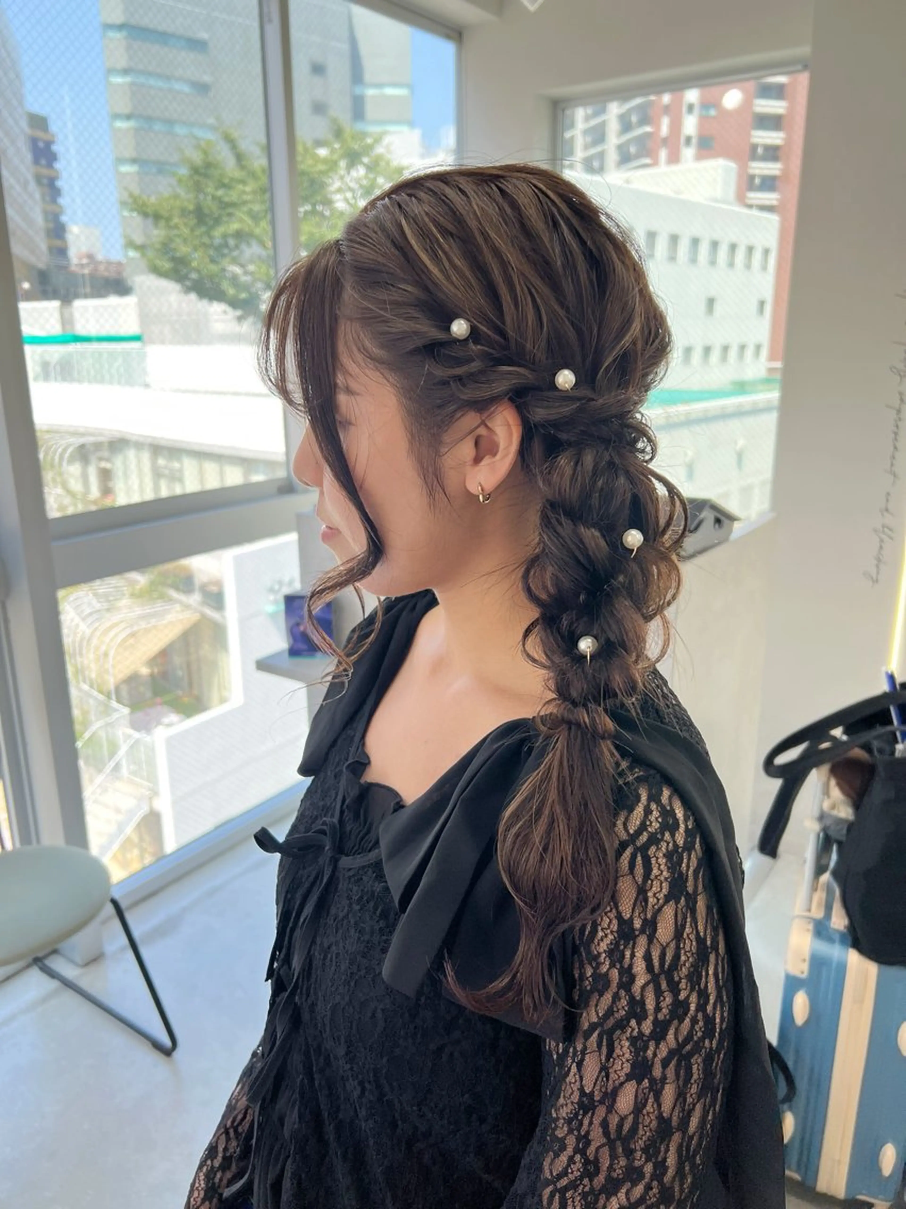 ロング ヘアセット maya レイヤーカットのヘアスタイル