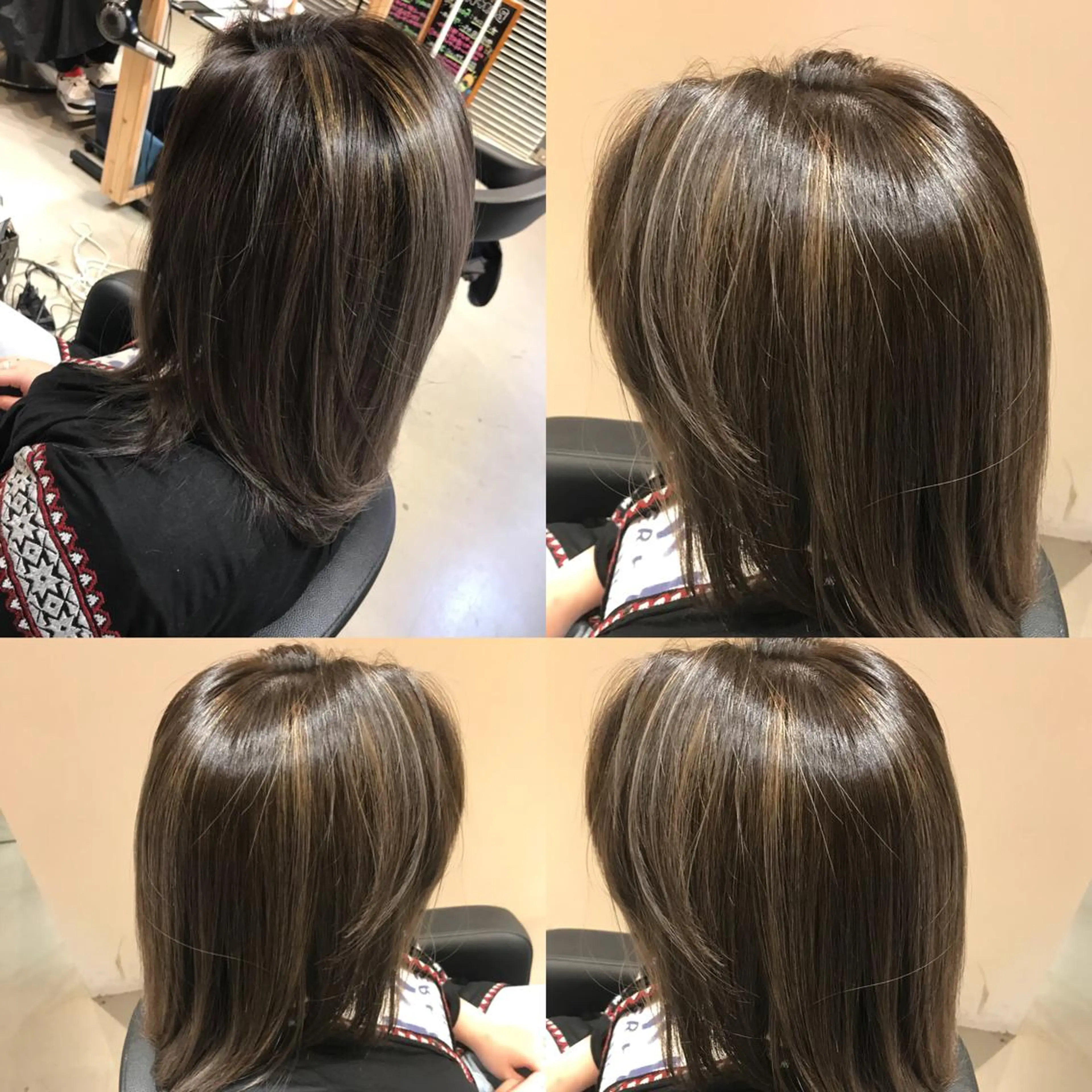 ミディアム カラー 透明感カラー ハイライトカラー ハイライト ヘアカラー 大久保 隆蔵のヘアスタイル