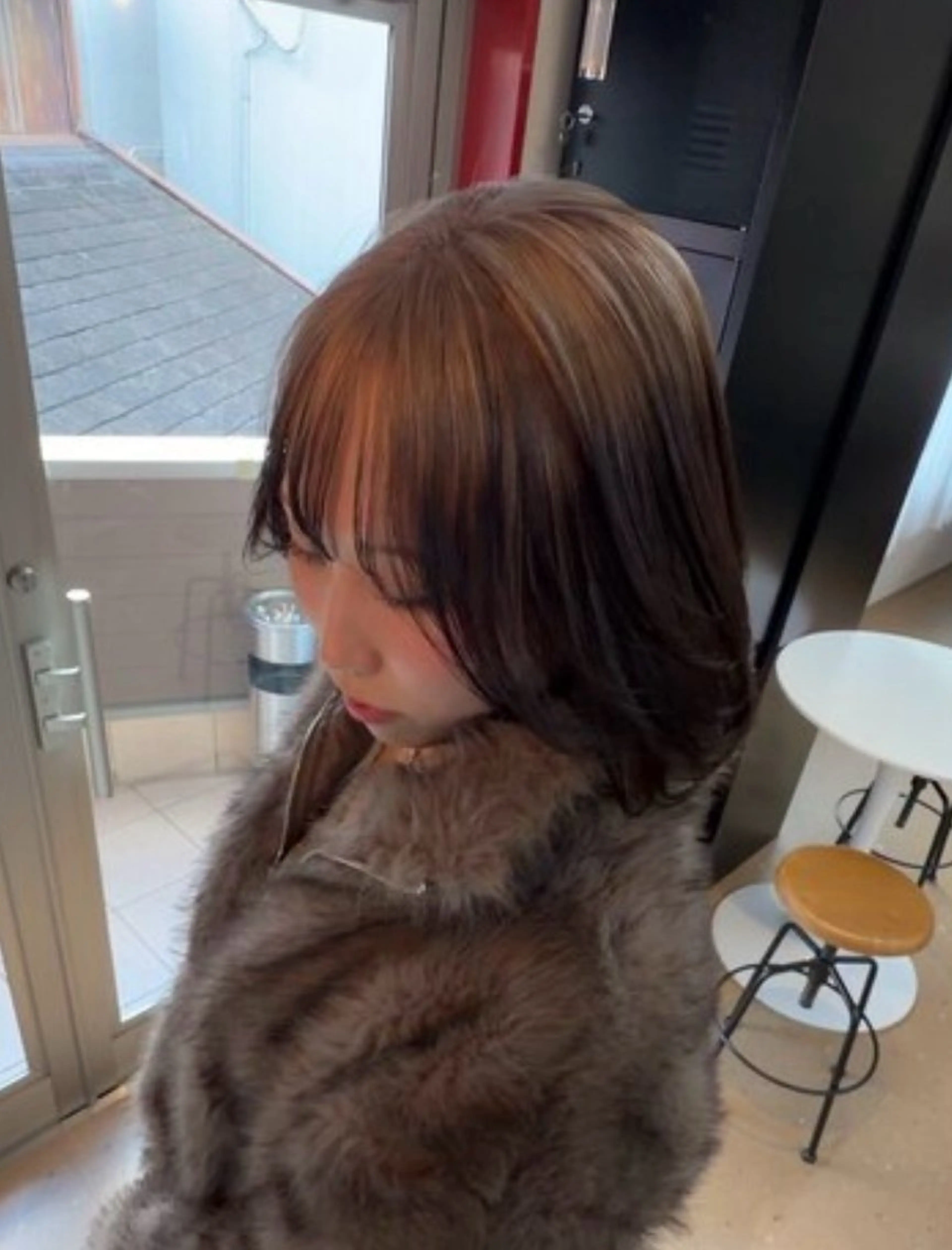 ミディアム カット ヘアカラー トリートメント 中嶋 颯和のヘアスタイル