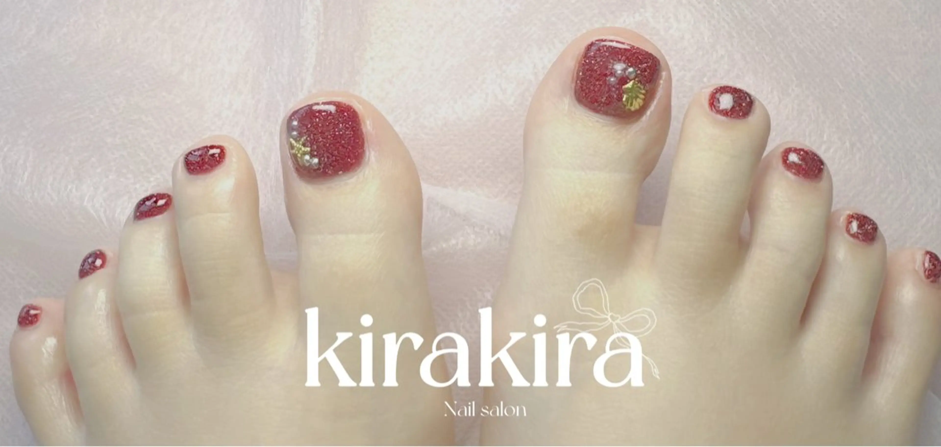 ネイル ブルー フラッシュネイル フットネイル グラデーション キラキラネイル Kirakira Nail salonのネイルデザイン