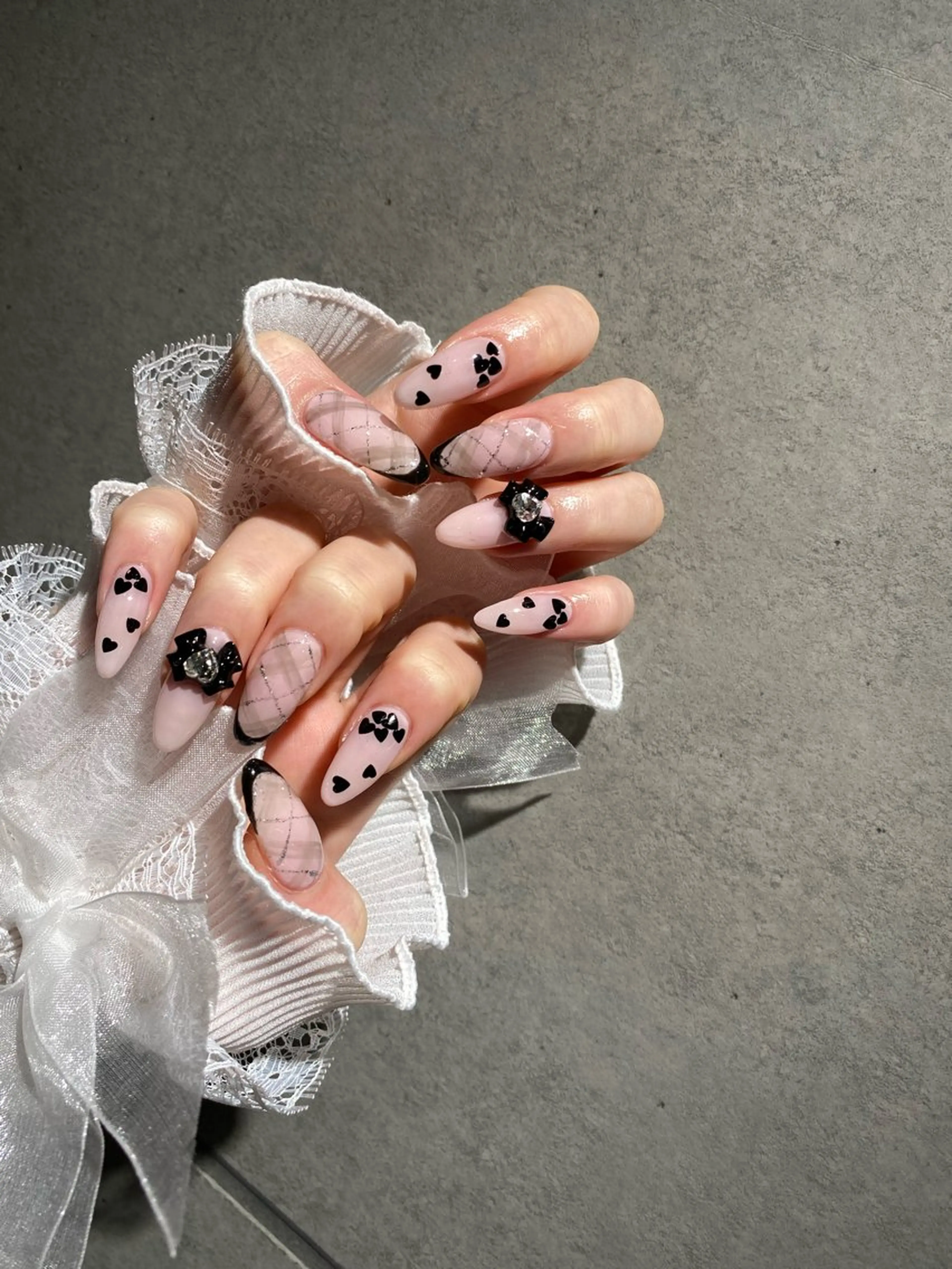 ネイル I-nailロング /ワンホン/キラキラのネイルデザイン