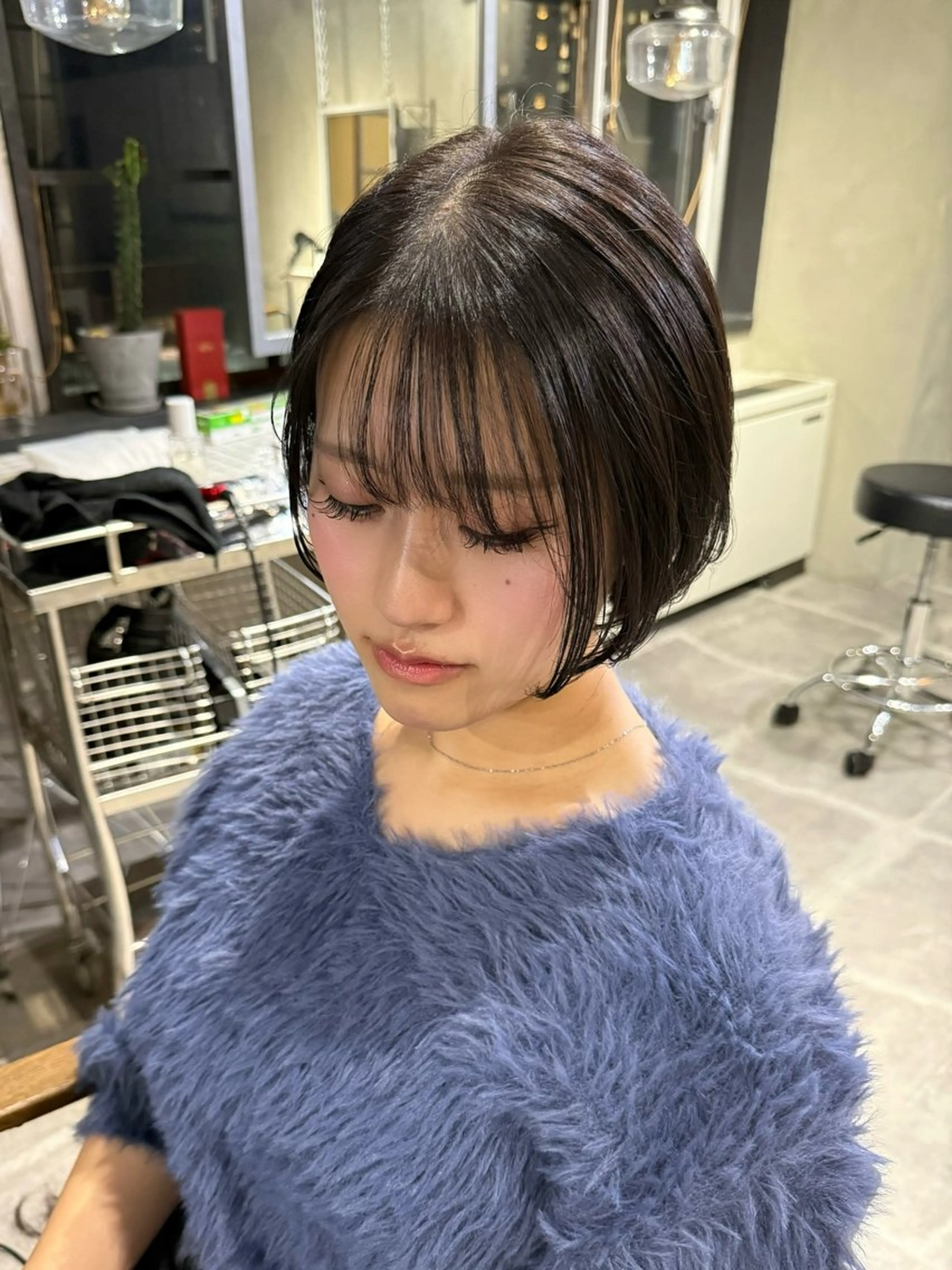 ショート カラー ボブ カット ヘアカラー トリートメント 佐伯 桃のヘアスタイル