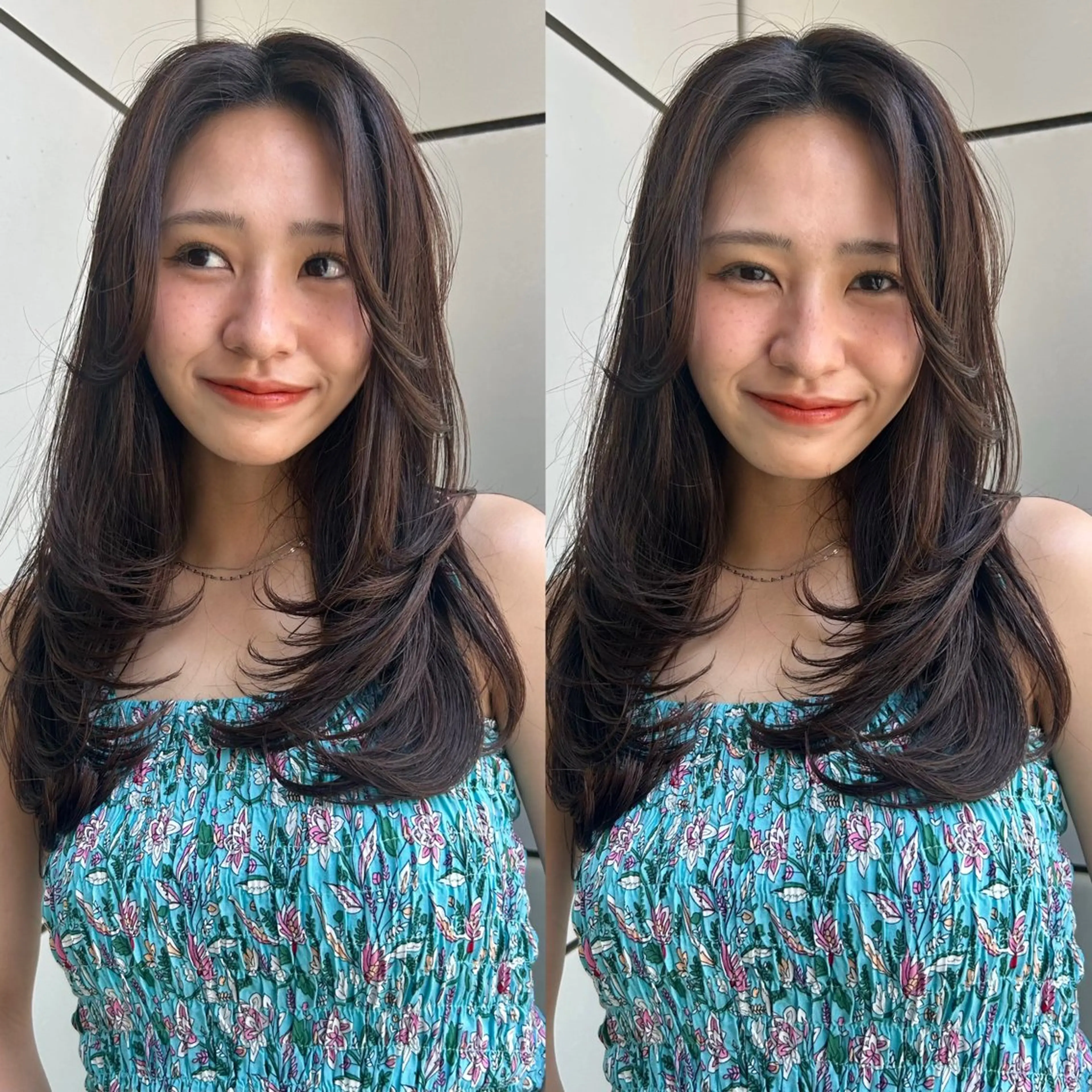 ロング カラー カット ヘアカラー Momo/海外ヘア レイヤー/ハイライトのヘアスタイル