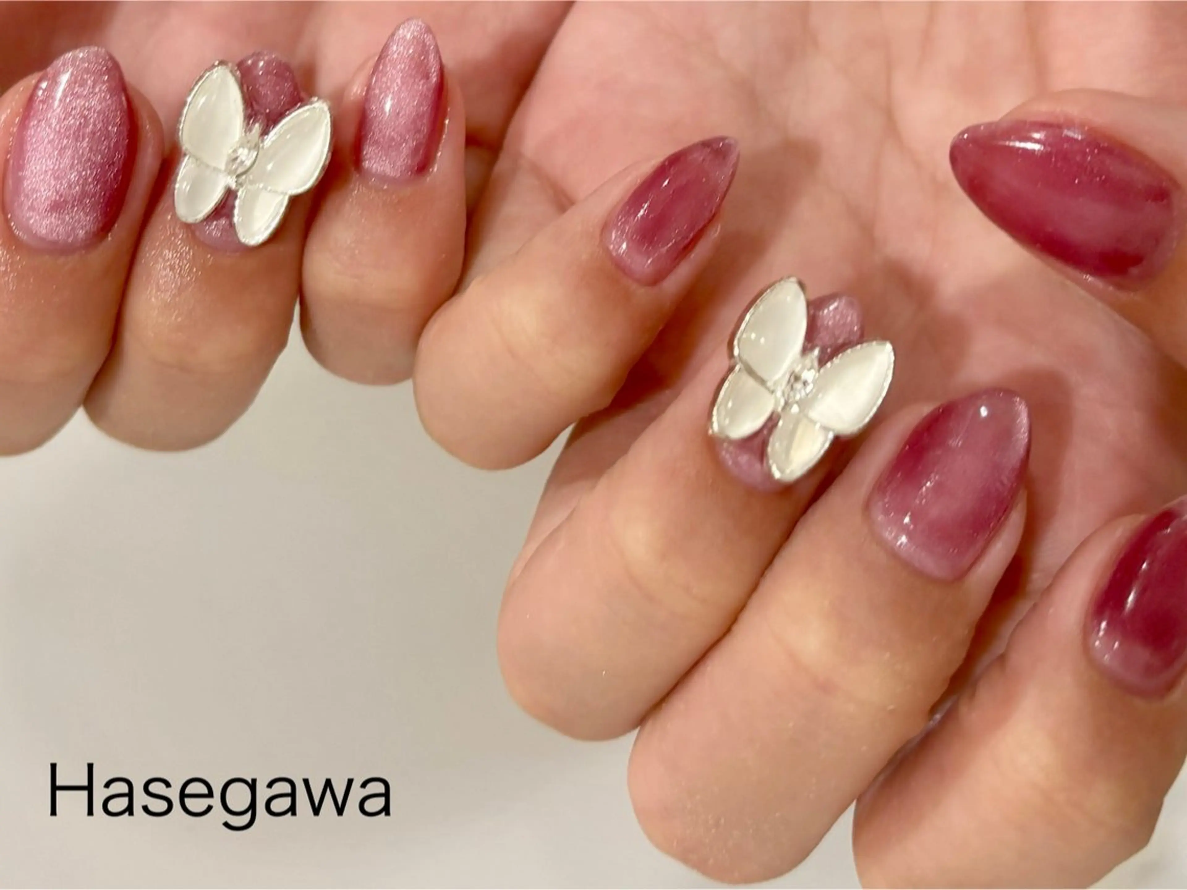 ネイル ピンク ハンドネイル DROP所属・DROP 長谷川のネイルデザイン
