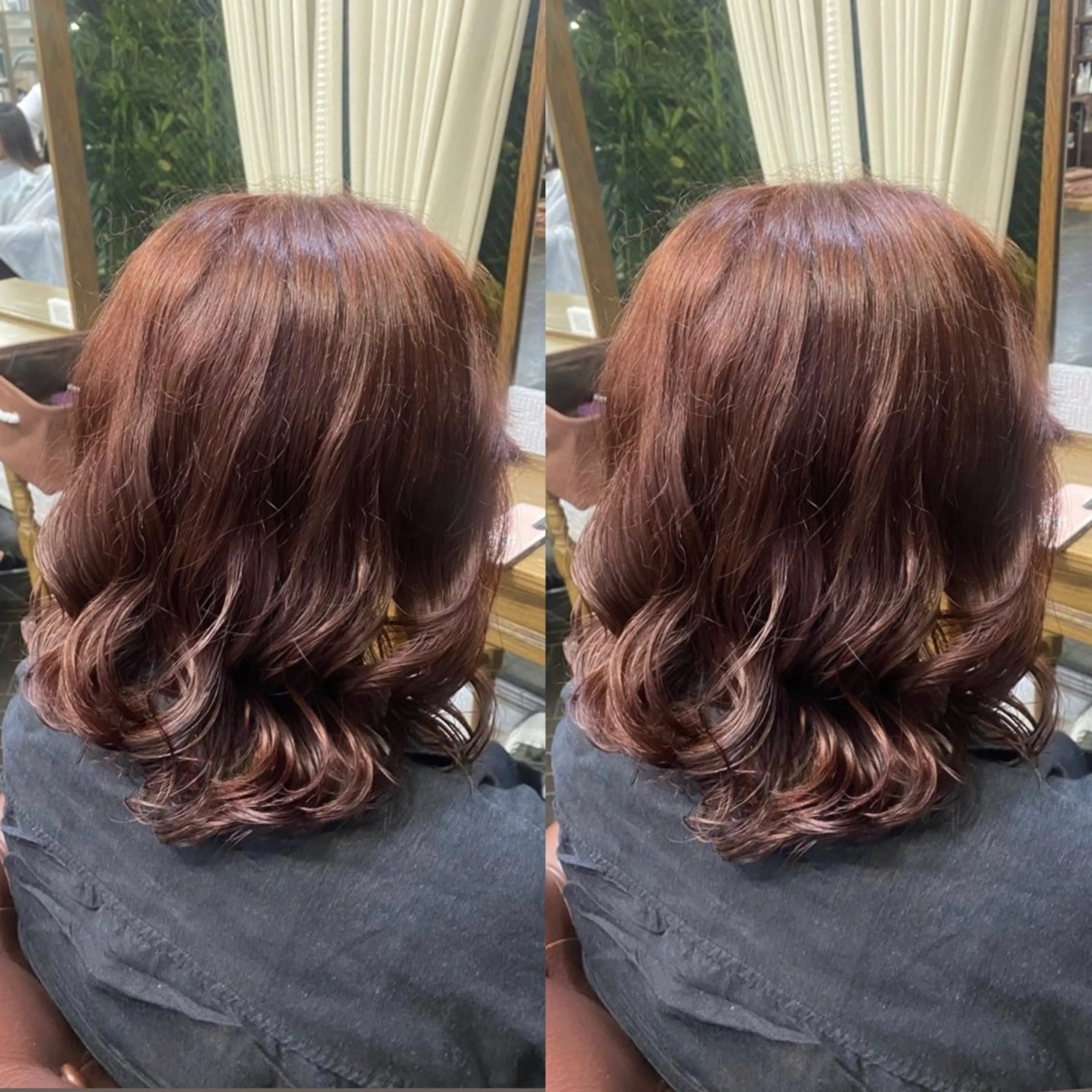 ミディアム カラー ブラウンカラー レッドカラー 💎ハイトーン/艶 カラー モエカ💎のヘアスタイル