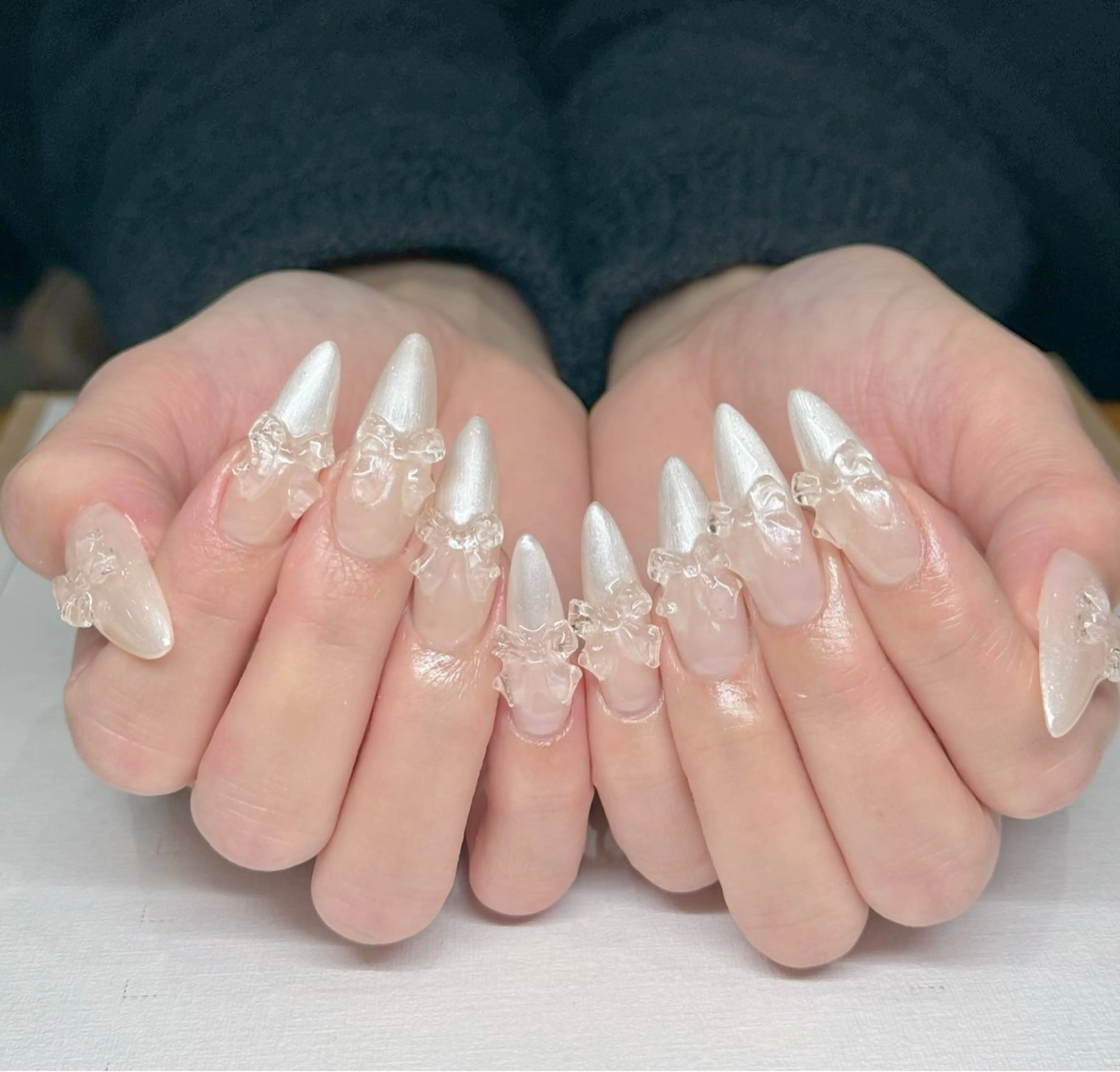 ✨学生限定ネイル割引✨【チップ長さ出し】持ち込みデザイン& パーツつけ放題 ¥13000→¥12000  (オフ選択)の写真